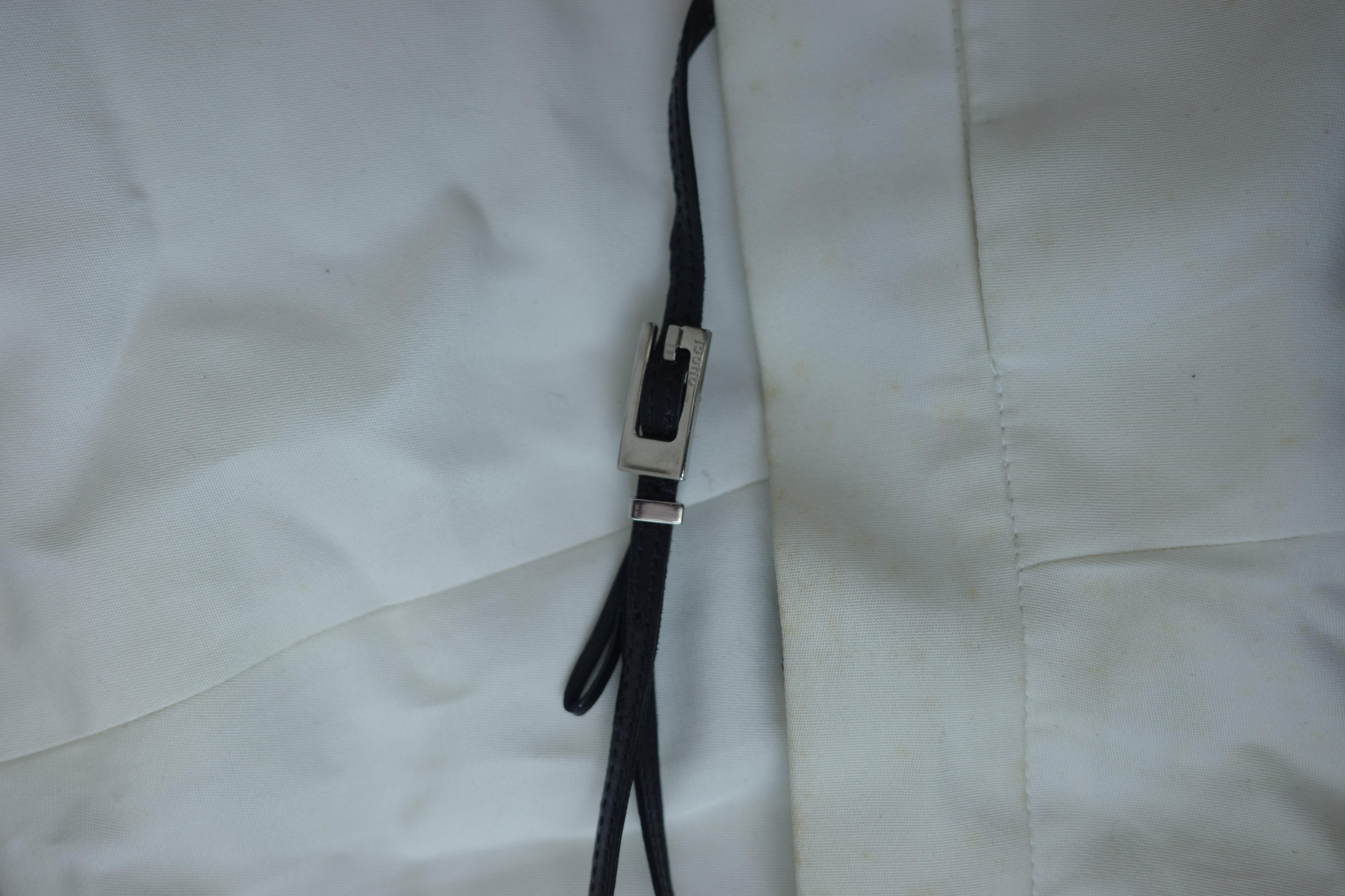 GUCCI By Tom Ford S/s 1998 White Metal G String Buckle Pants For Sale 7