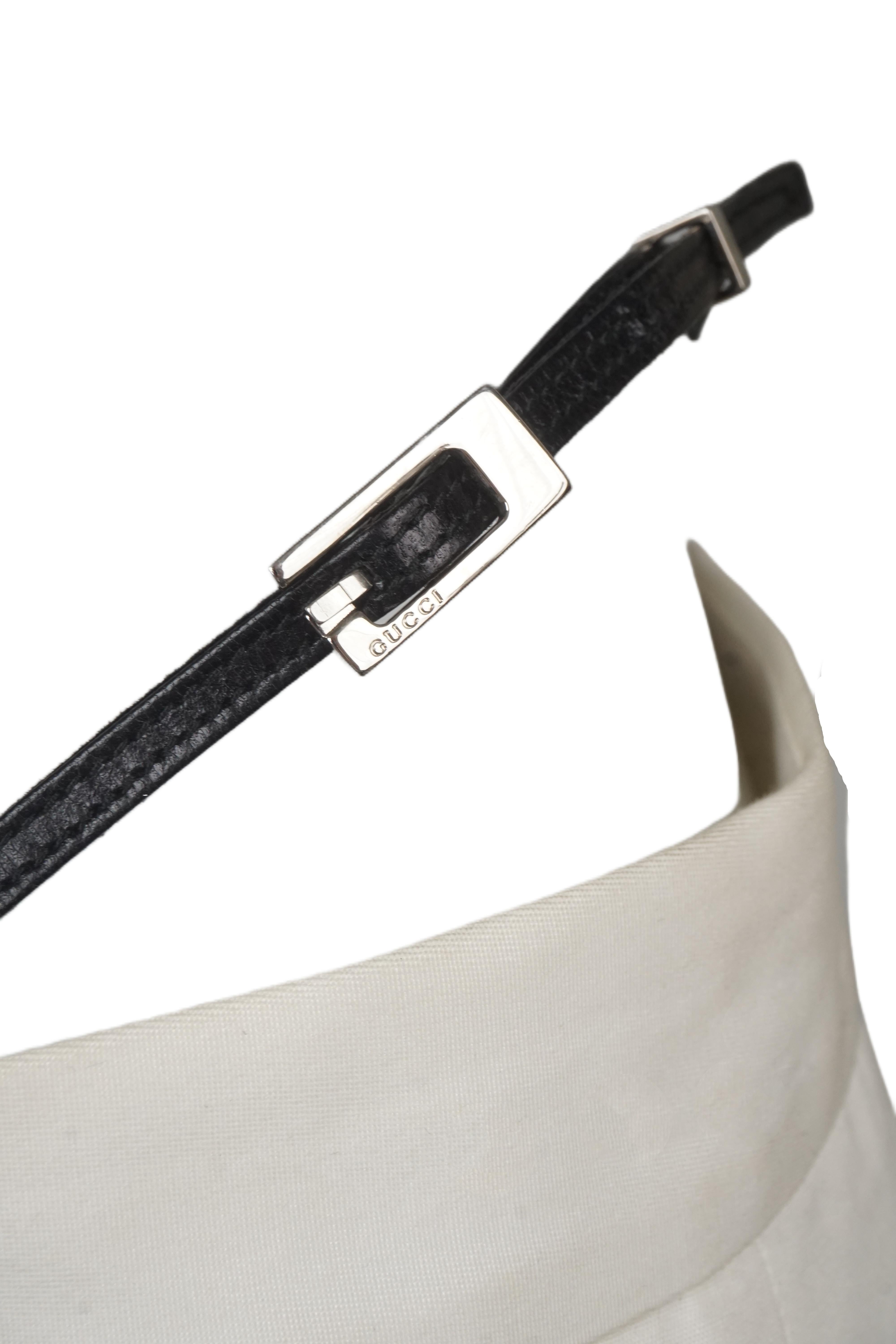 Women's GUCCI By Tom Ford S/s 1998 White Metal G String Buckle Pants For Sale