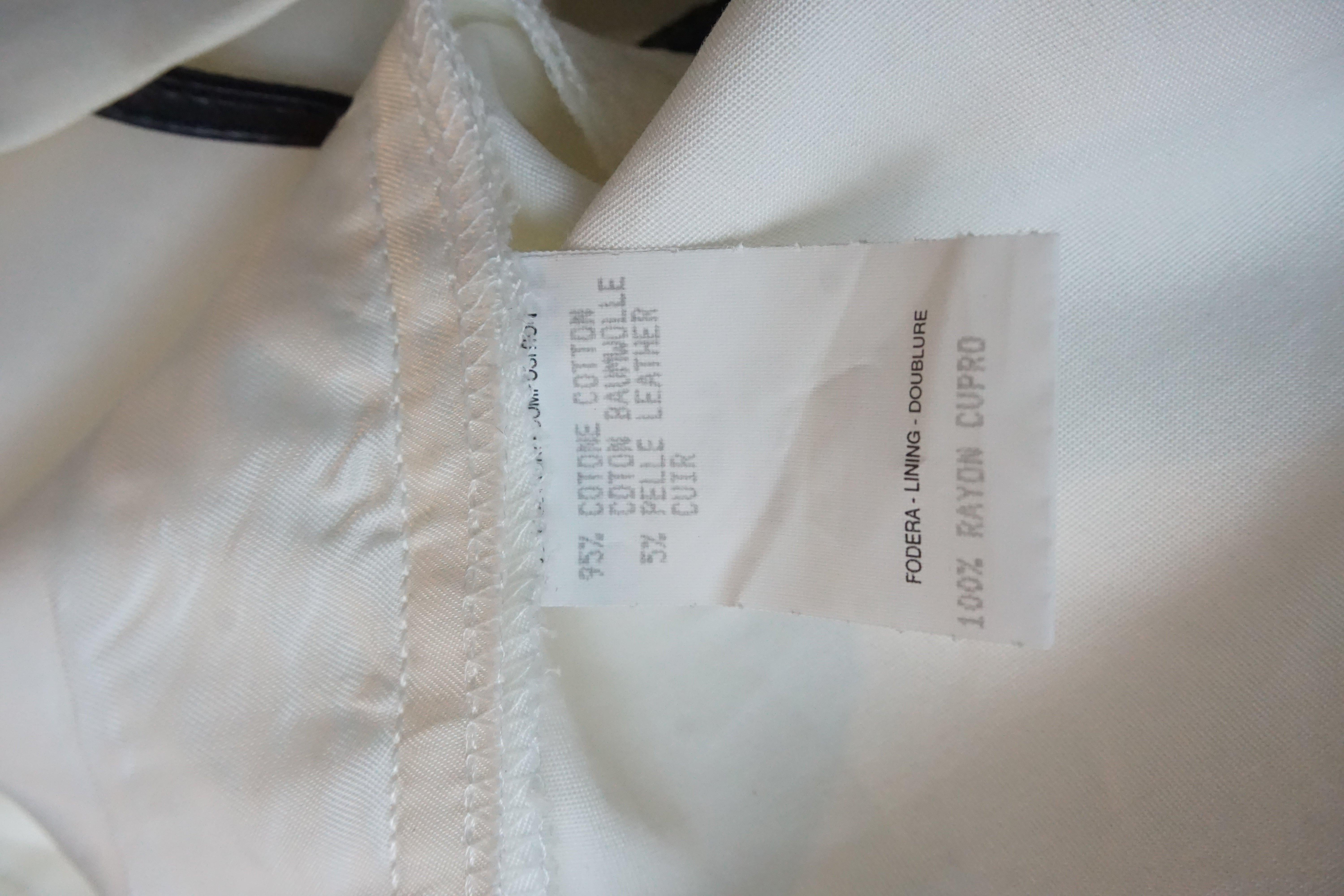 GUCCI By Tom Ford S/s 1998 White Metal G String Buckle Pants For Sale 4