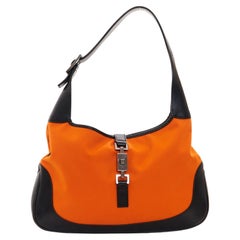 Gucci By Tom Ford S/S 1999 Orange canvas leather Jackie hobo bag
