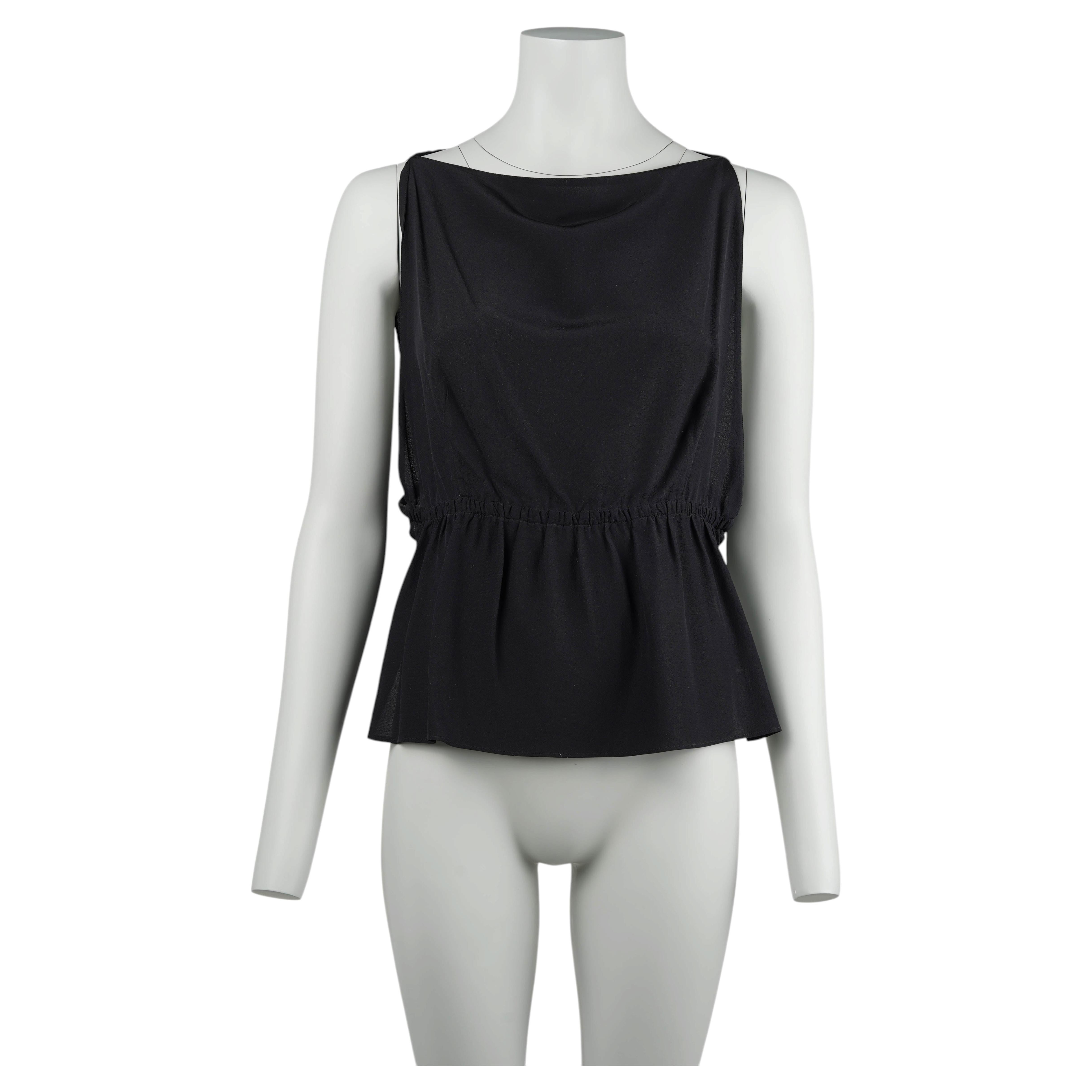 Gucci by Tom Ford S/S 1999 Top recortado de seda con tirantes de piel IT42 en venta