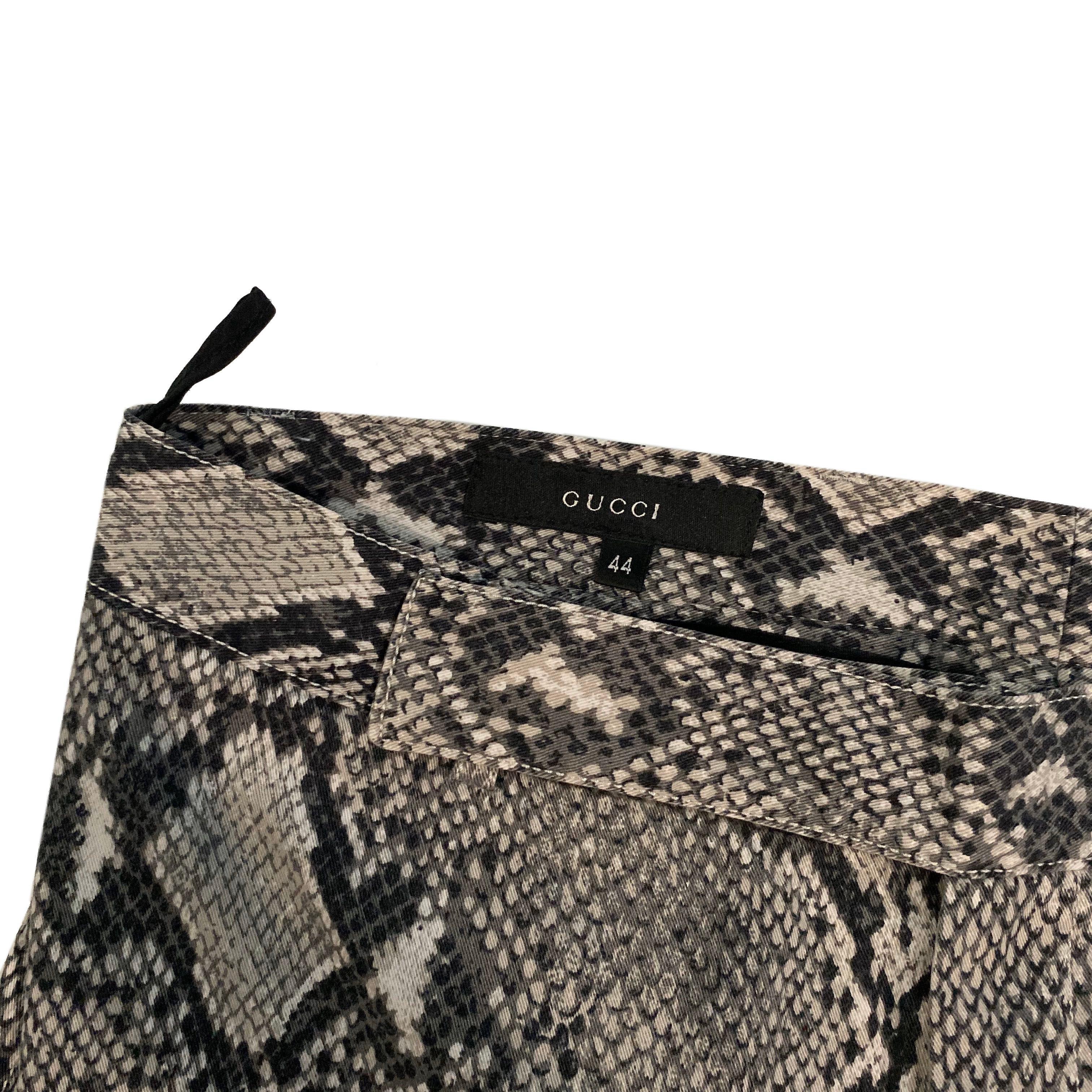 Gucci by Tom Ford F/S 2000 Hose mit Python-Druck (Schwarz)