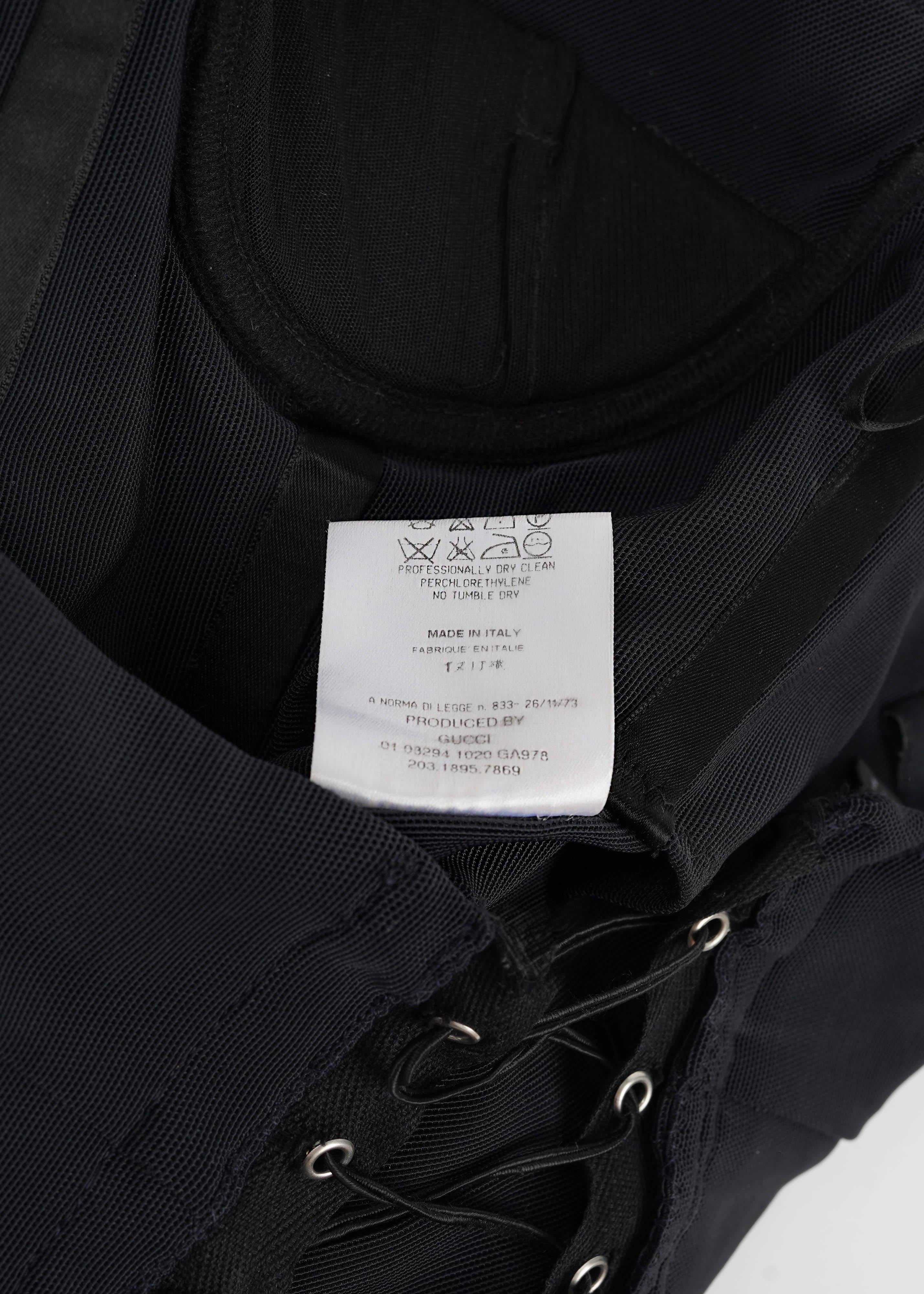 Top corseté noir Gucci by Tom Ford S/S 2001 - Runway Look 24 en vente 6