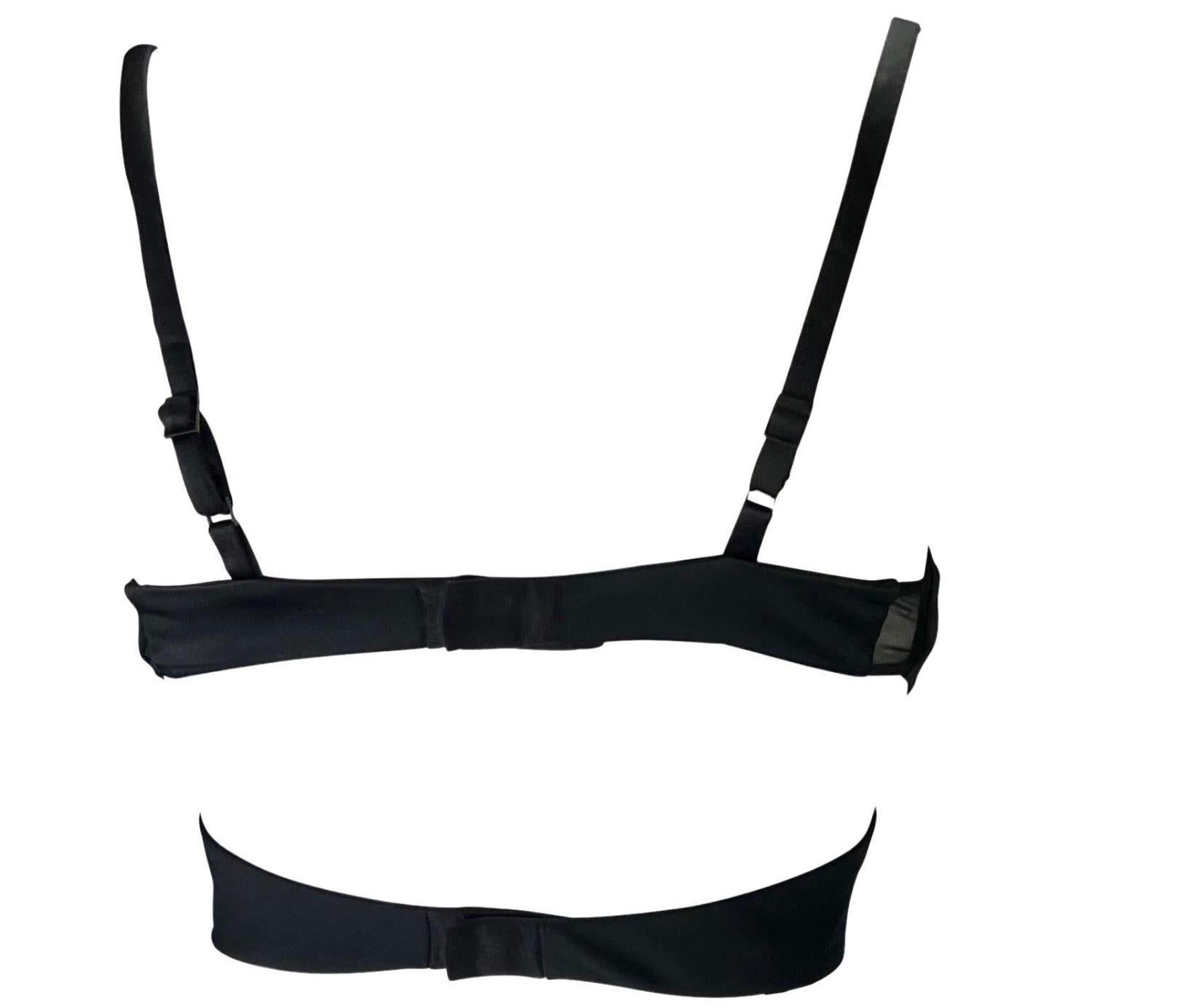 Top reggiseno 2 pezzi in raso di seta nero Gucci by Tom Ford P/E 2001 in vendita 2