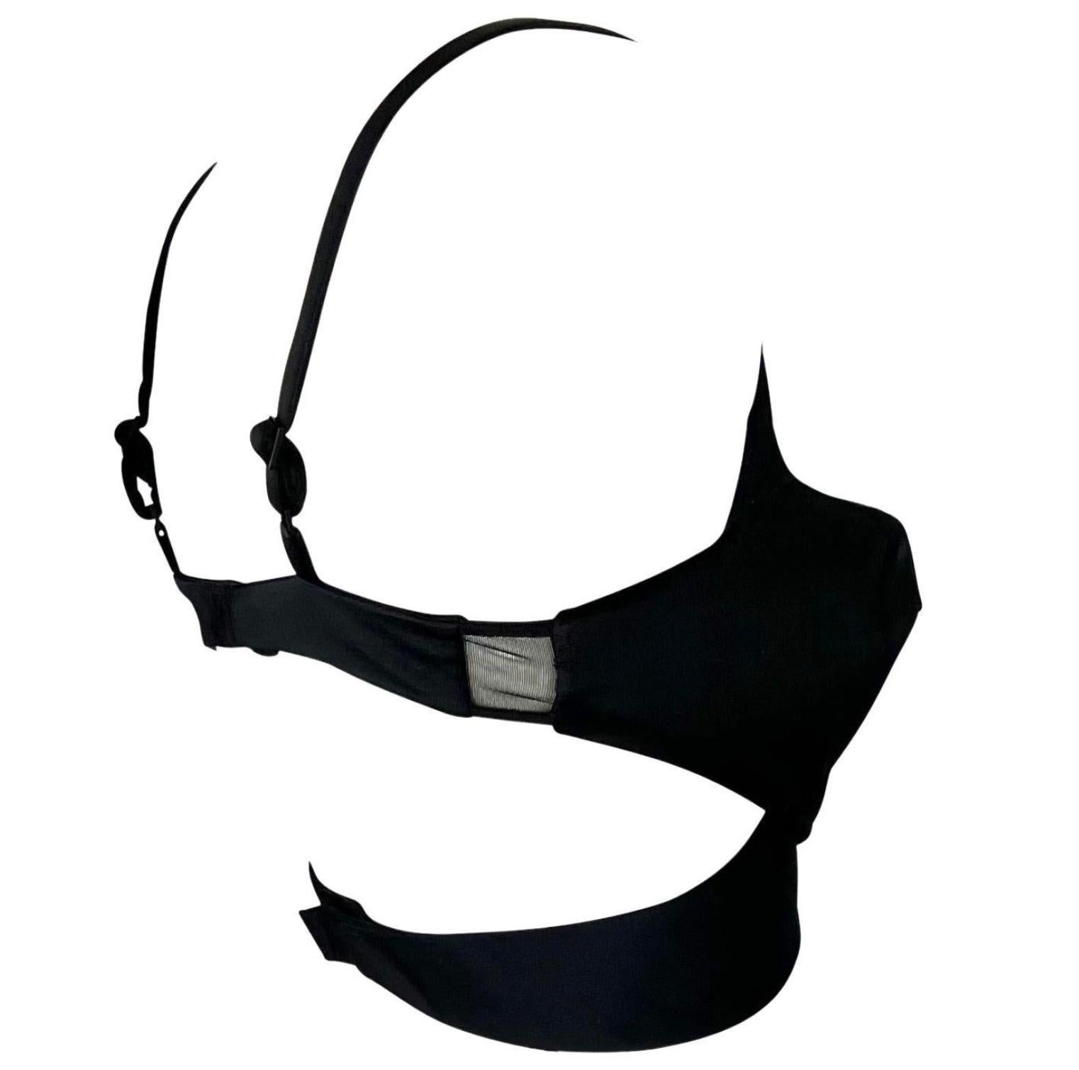 Top reggiseno 2 pezzi in raso di seta nero Gucci by Tom Ford P/E 2001 in vendita 3