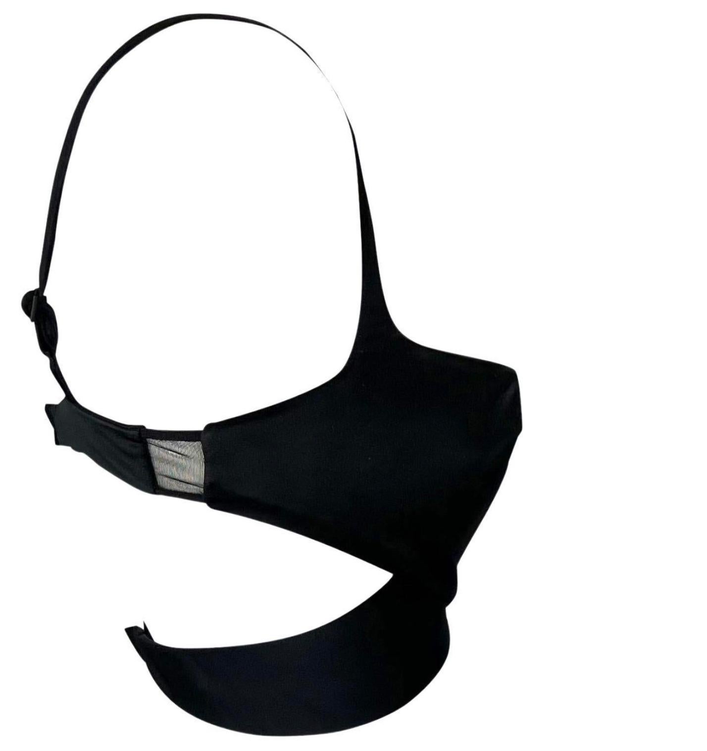 Top reggiseno 2 pezzi in raso di seta nero Gucci by Tom Ford P/E 2001 in vendita 4
