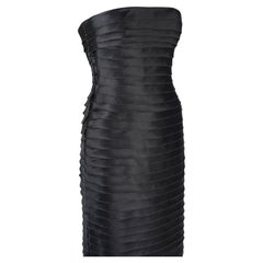 Gucci by Tom Ford S/S 2001 Black Silk Strapless Corset Bandage Runway Dress IT40
