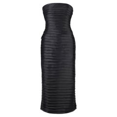 Gucci by Tom Ford S/S 2001 Black Silk Strapless Corset Bandage Runway Dress IT40