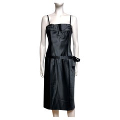 Gucci by Tom Ford S/S 2001 Korsett trägerloses Midikleid aus schwarzem Satin