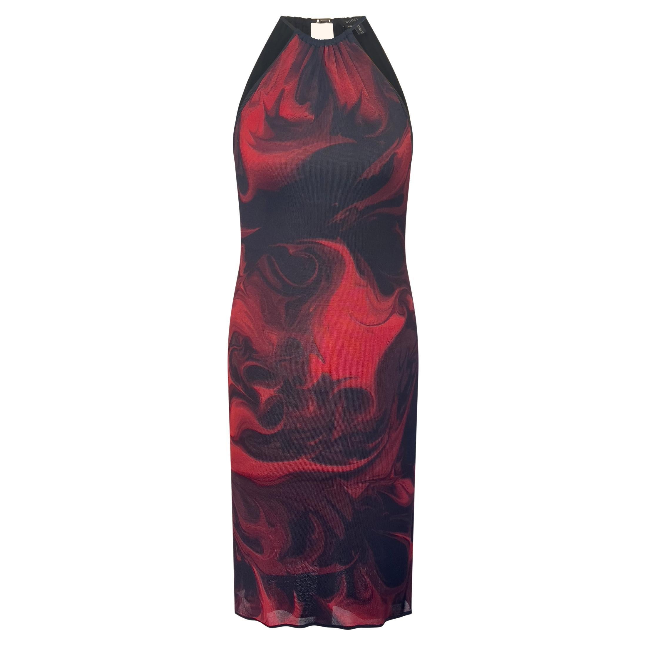 Gucci by Tom Ford for Gucci S/S 2001 - Robe à imprimé lave en vente