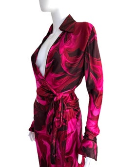 GUCCI by TOM FORD S/S 2001 "Liquid Magma" 2-teiliges Ensemble aus Wickeloberteil und Rock