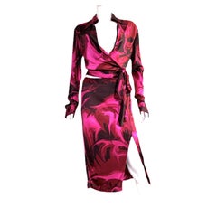 GUCCI by TOM FORD S/S 2001 "Liquid Magma" 2-teiliges Ensemble aus Wickeloberteil und Rock