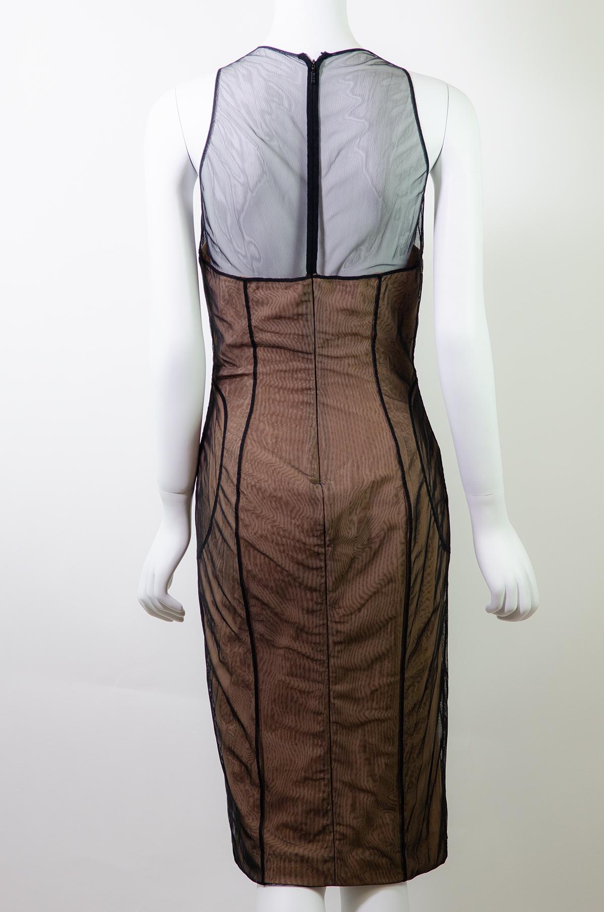 Women's GUCCI by TOM FORD S/S 2001 Mesh Corset Runway Dress New with Tags IT42 For Sale