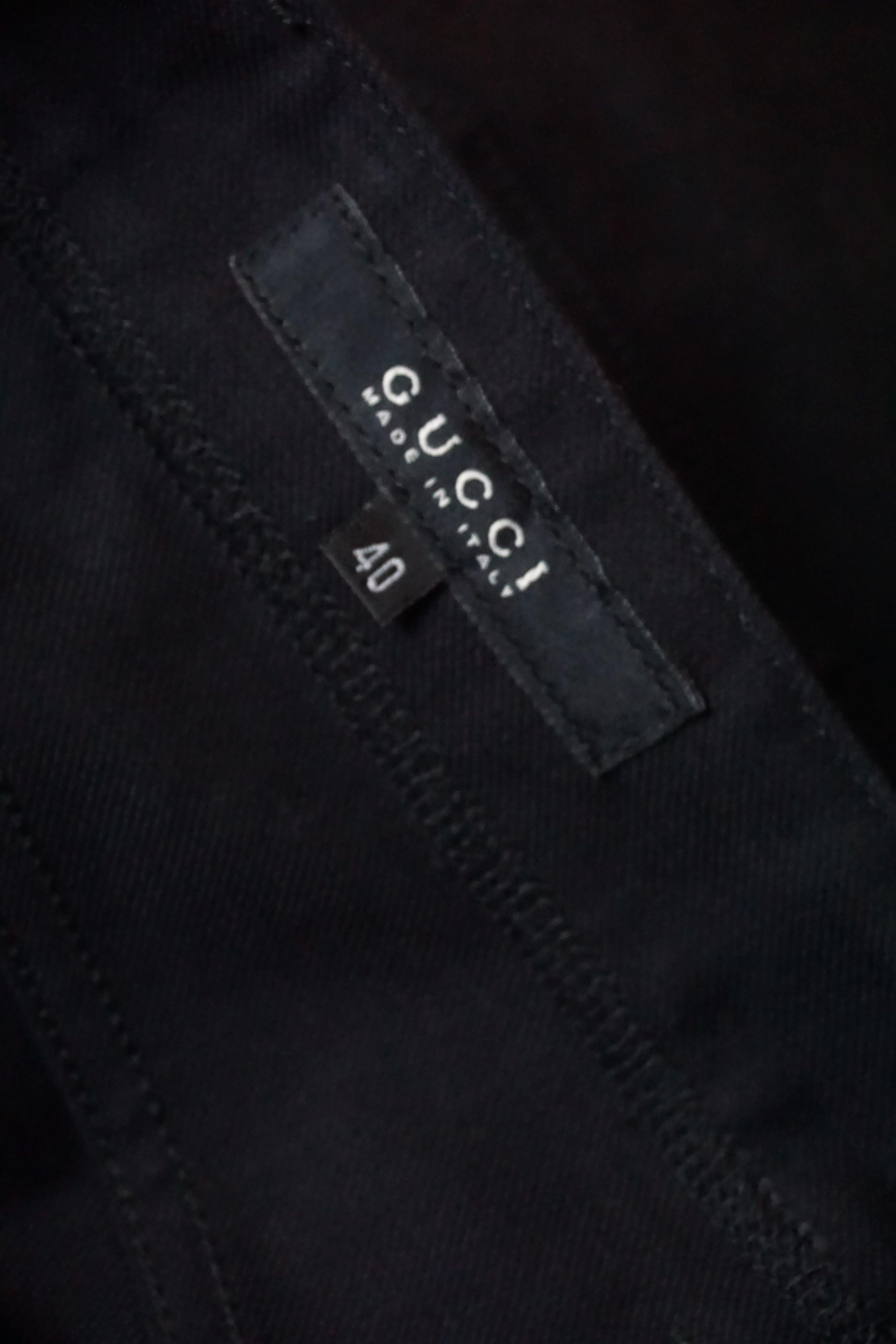 GUCCI By Tom Ford S/s 2002 Black Heart Cutout Denim Oversized Jeans For Sale 6