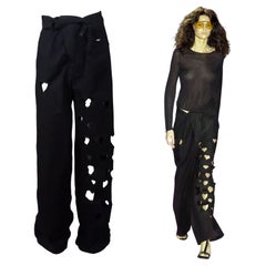 GUCCI By Tom Ford S/s 2002 Black Heart Cutout Denim Oversized Jeans