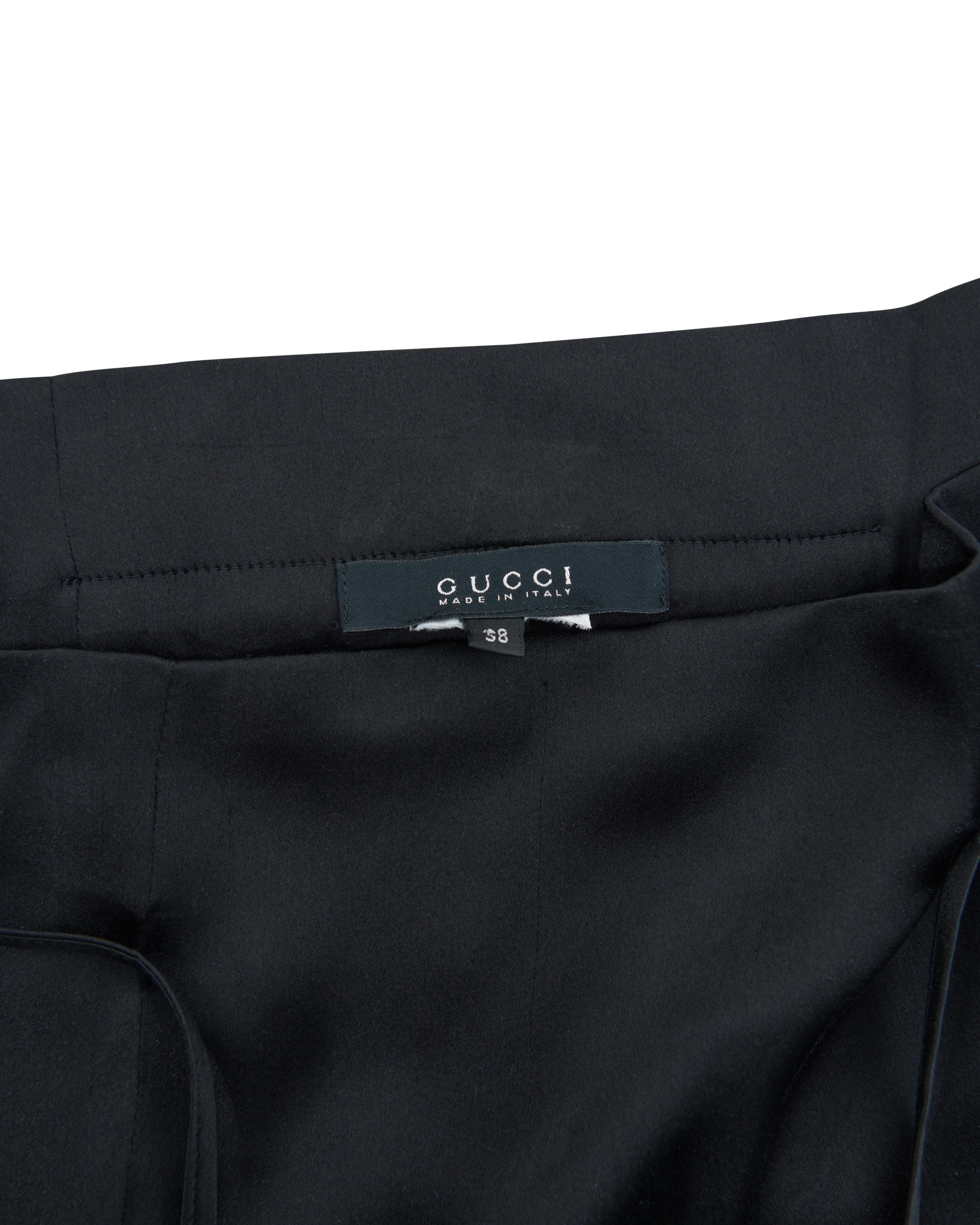 Gucci By Tom Ford S/S 2002 Black silk harem pants in vendita 2