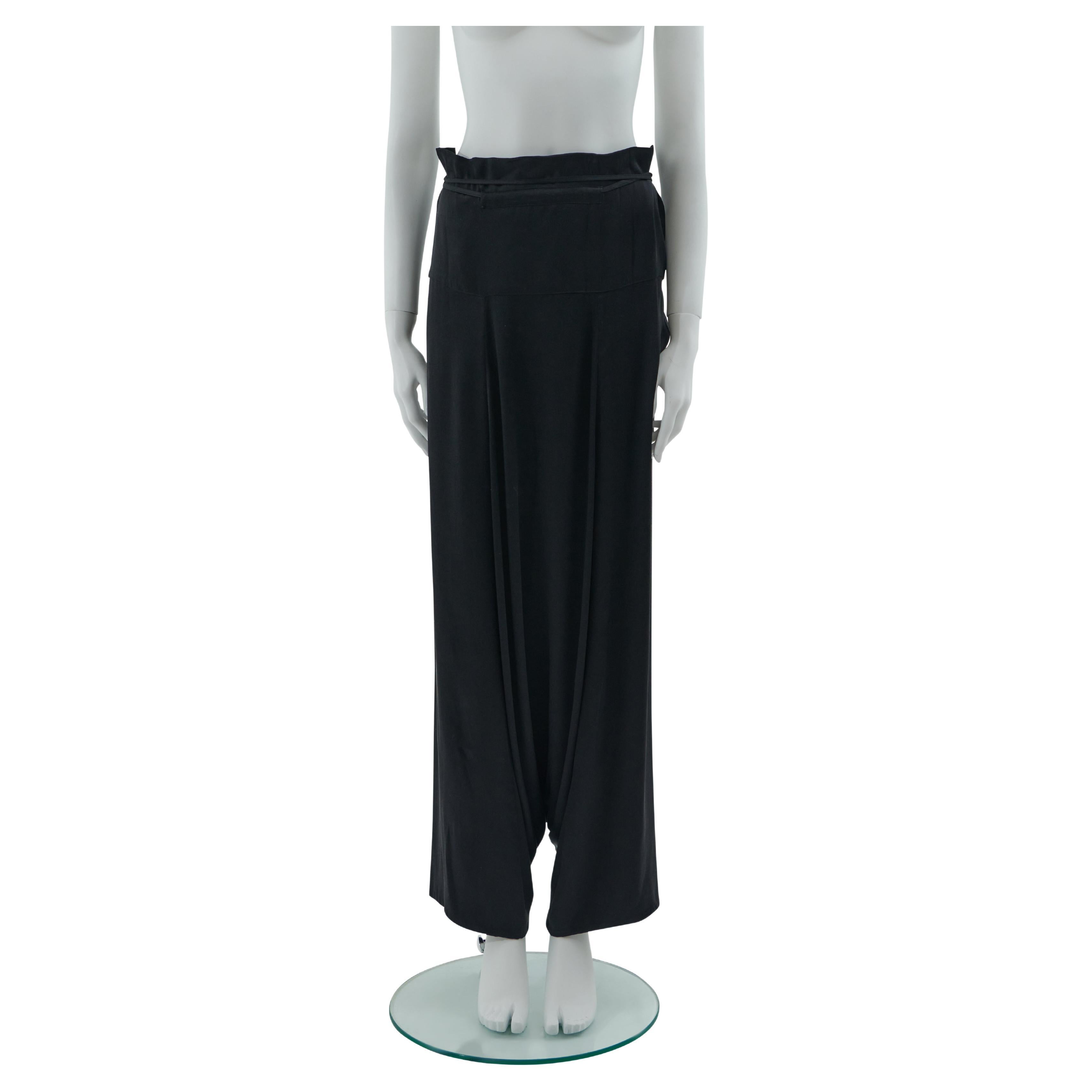 Gucci By Tom Ford S/S 2002 Black silk harem pants For Sale