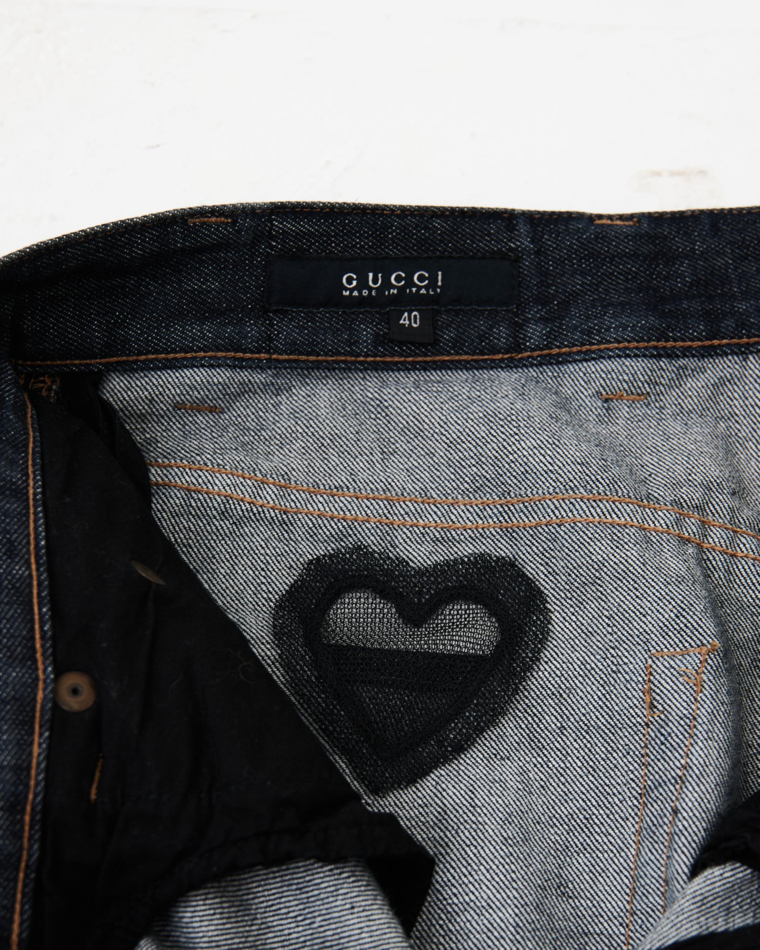 Gucci by Tom Ford S/S 2002 - Top blanc boutonné et jupe en jean en vente 8