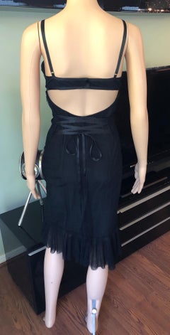 Gucci by Tom Ford F/W 2001 Cutout Back Mesh Black Dress