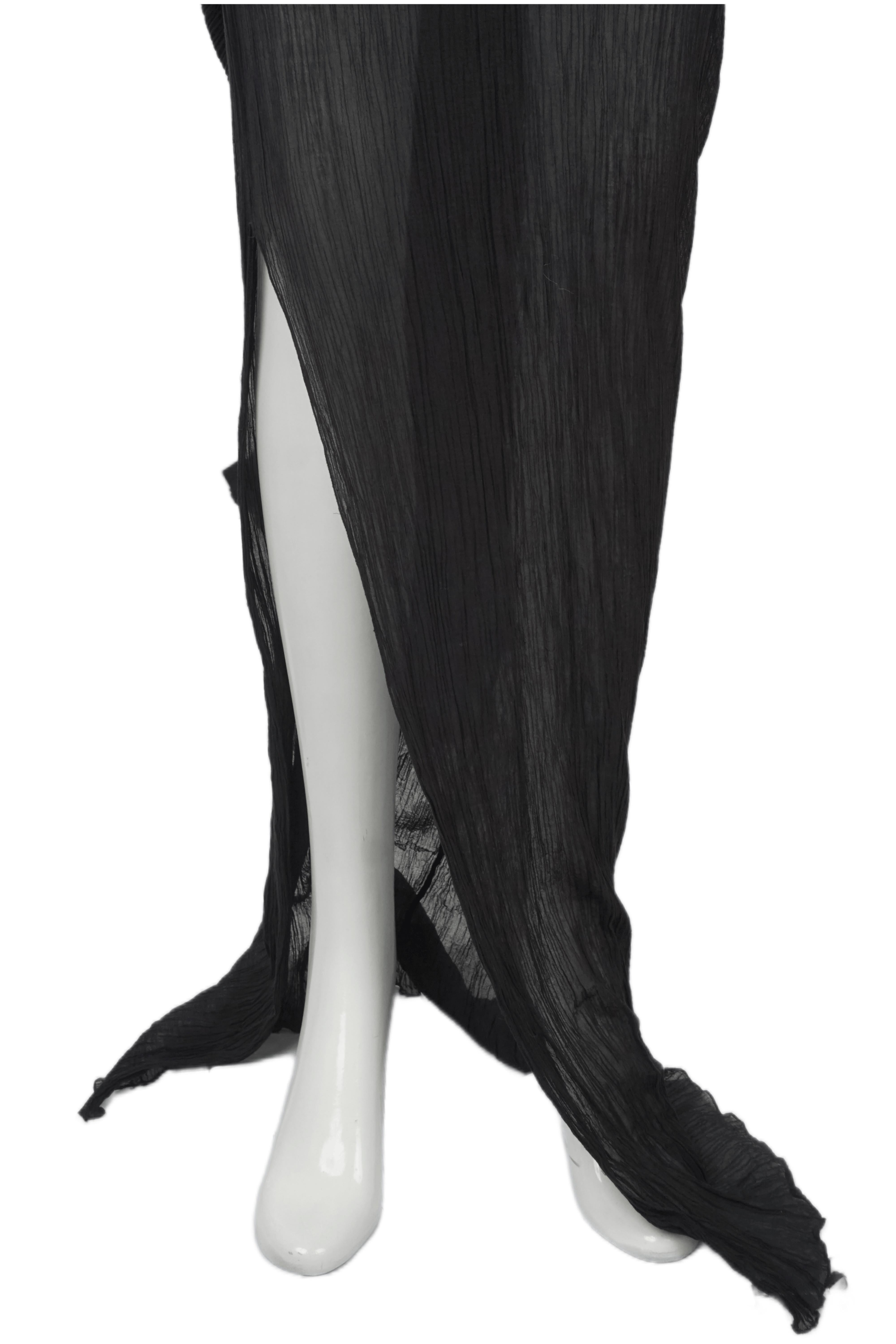 GUCCI By Tom Ford S/s 2002 Sheer Asymmetric Black Duster Coat Maxi Dress Set For Sale 11