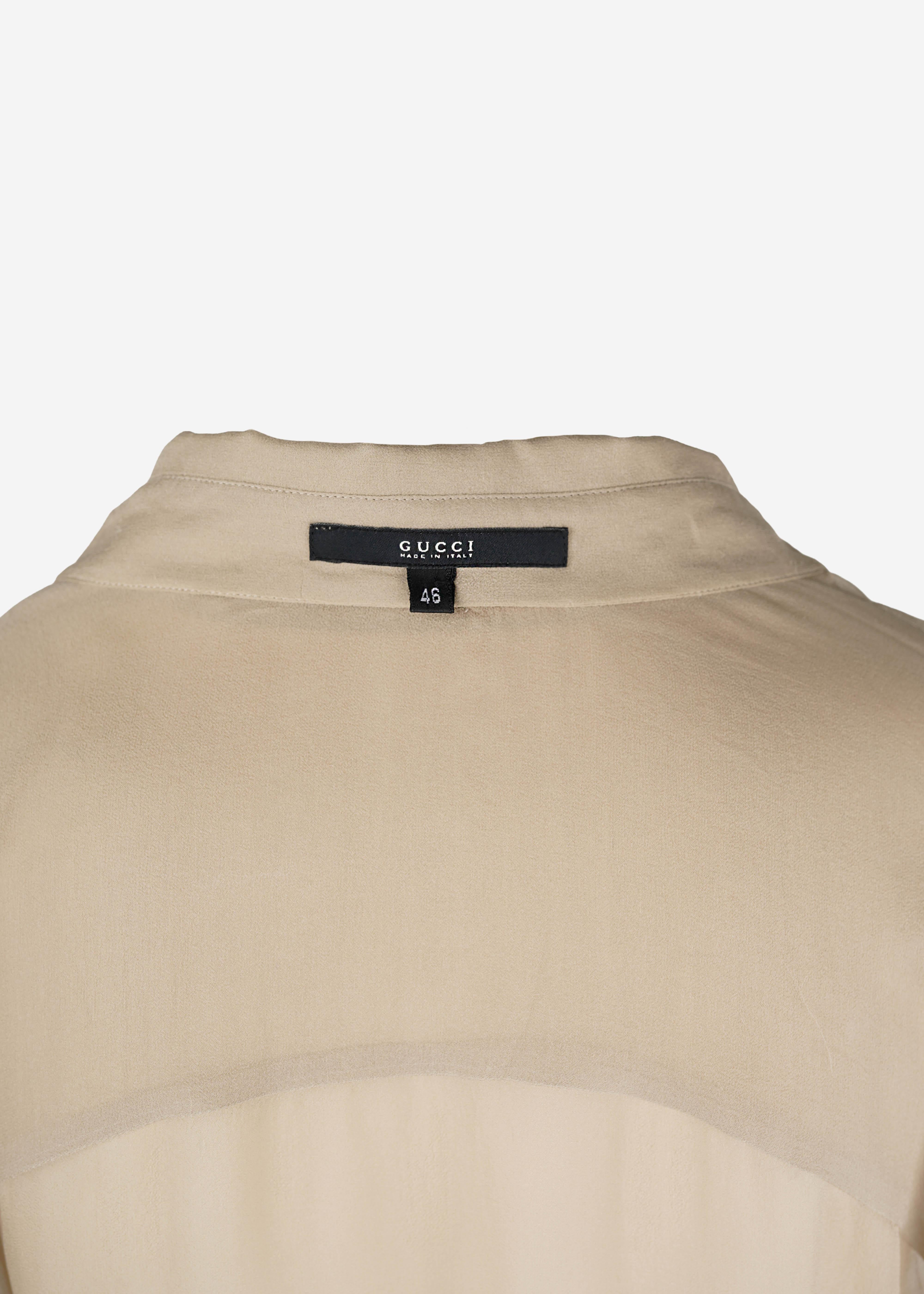 Gucci by Tom Ford S/S 2002 Camicetta in seta trasparente - Made in Italy Taglia M/L S.I.S.M. in vendita 3