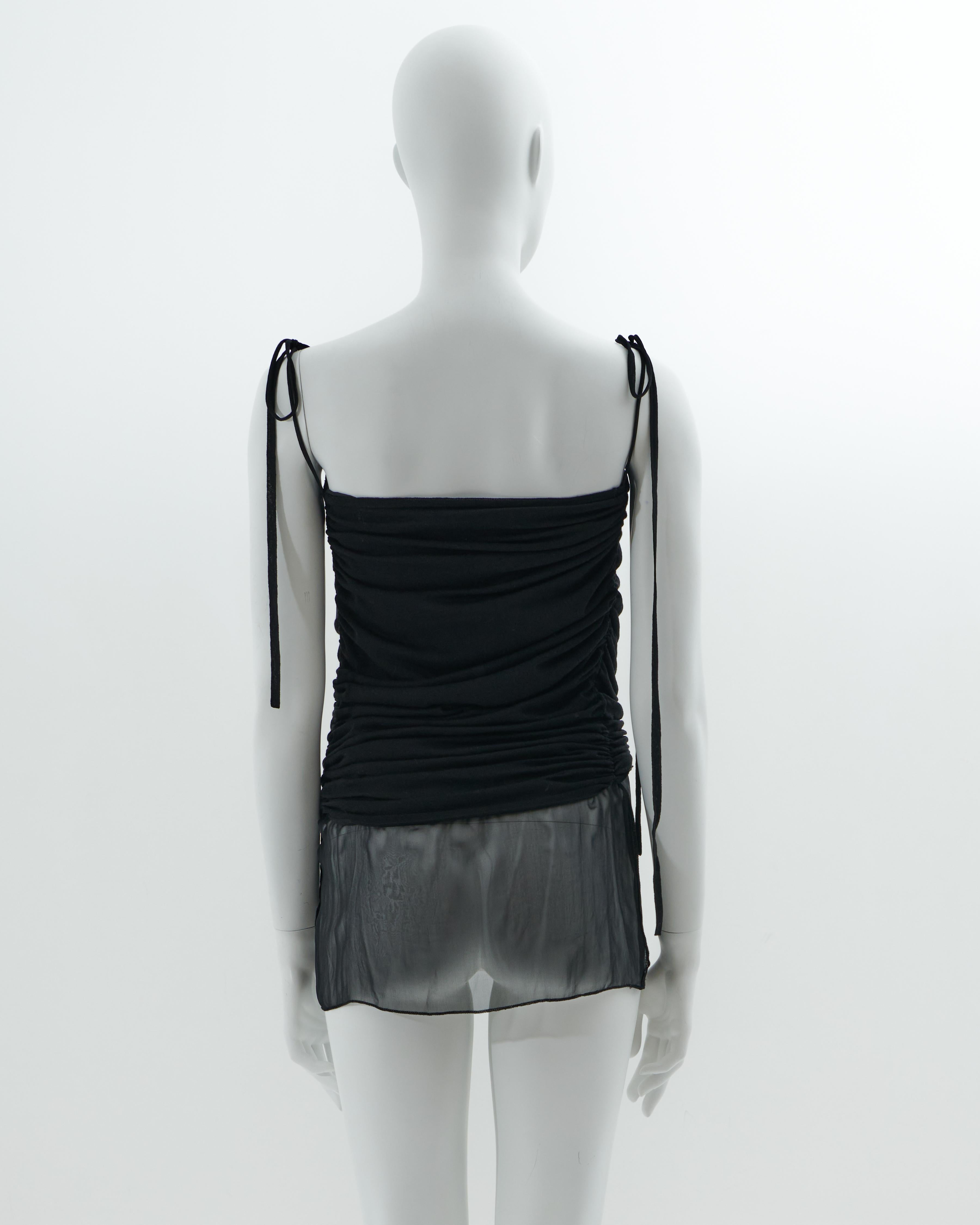 Gucci by Tom Ford S/S 2003  Black silk drape top  In Excellent Condition For Sale In Milano, IT