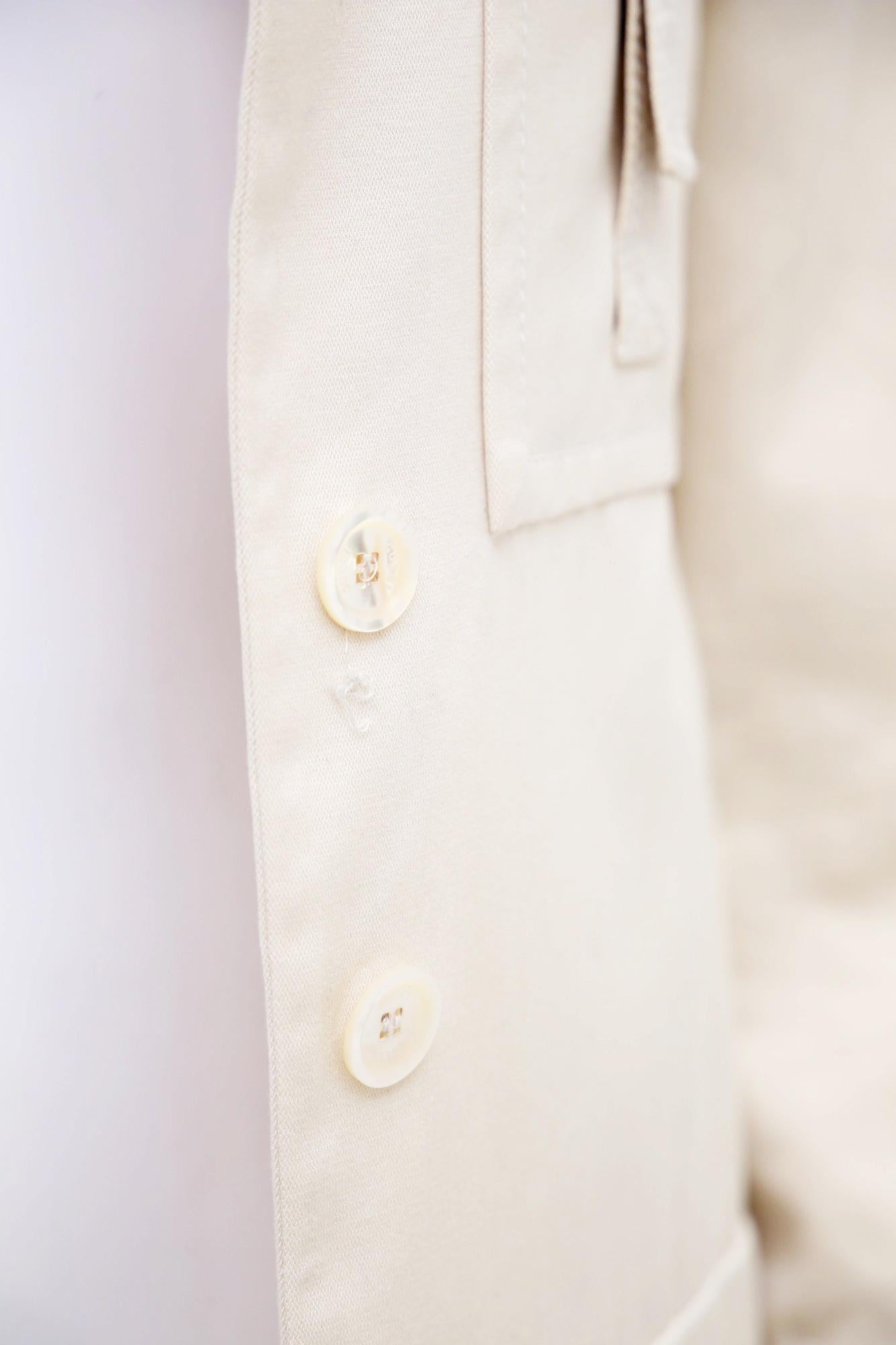Gucci by Tom Ford S/S 2003 Military Multipocket White Cotton Coat in vendita 6