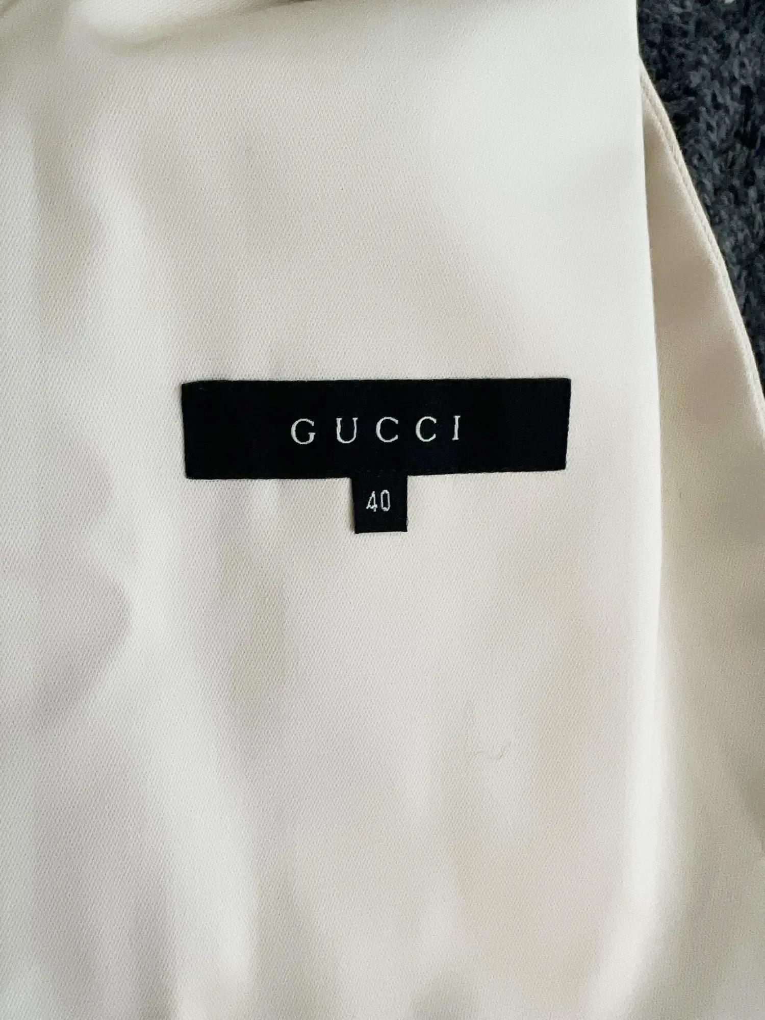 Gucci by Tom Ford S/S 2003 Military Multipocket White Cotton Coat in vendita 7
