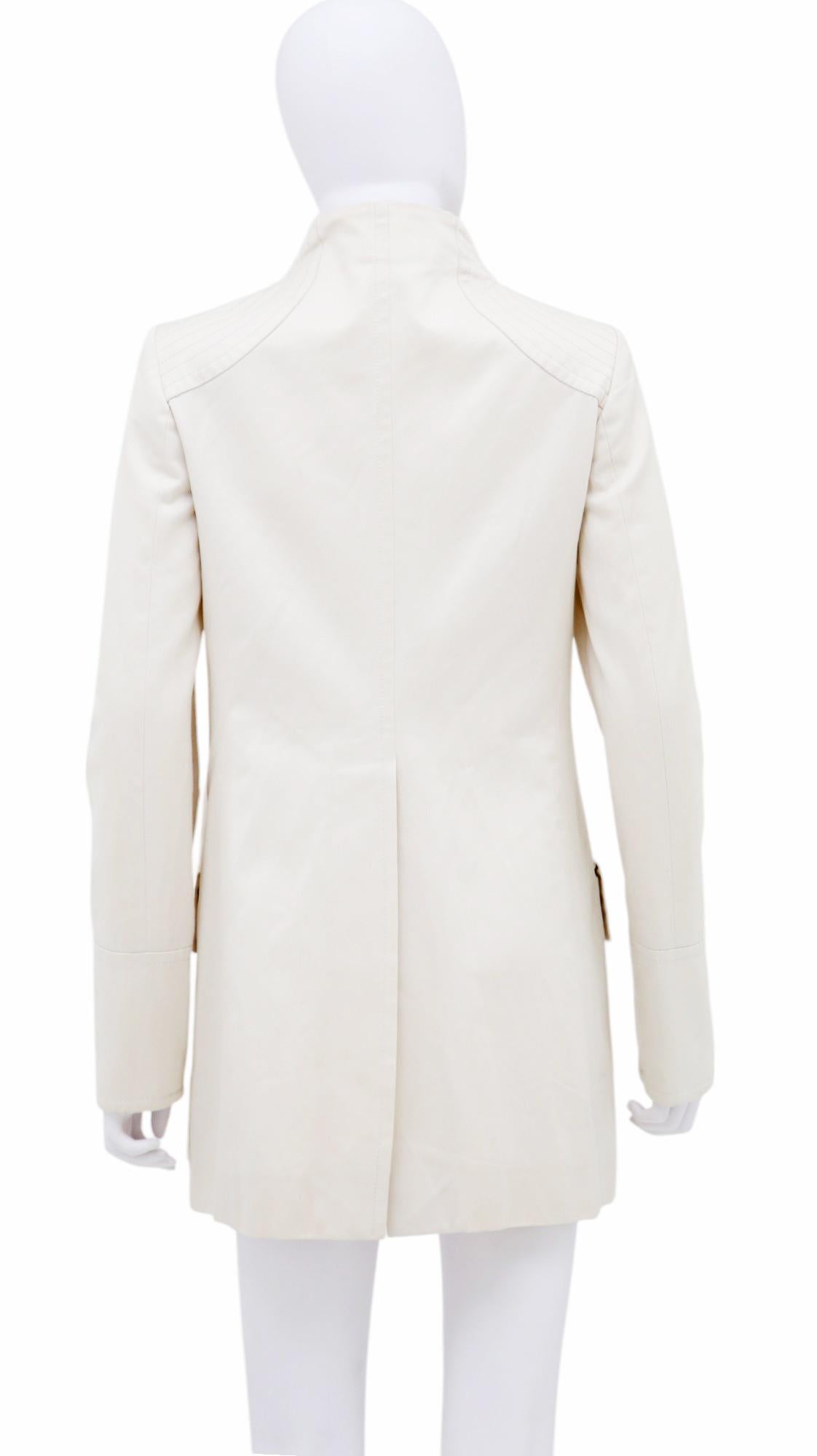Gucci by Tom Ford S/S 2003 Military Multipocket White Cotton Coat In condizioni ottime in vendita a Caserta, IT