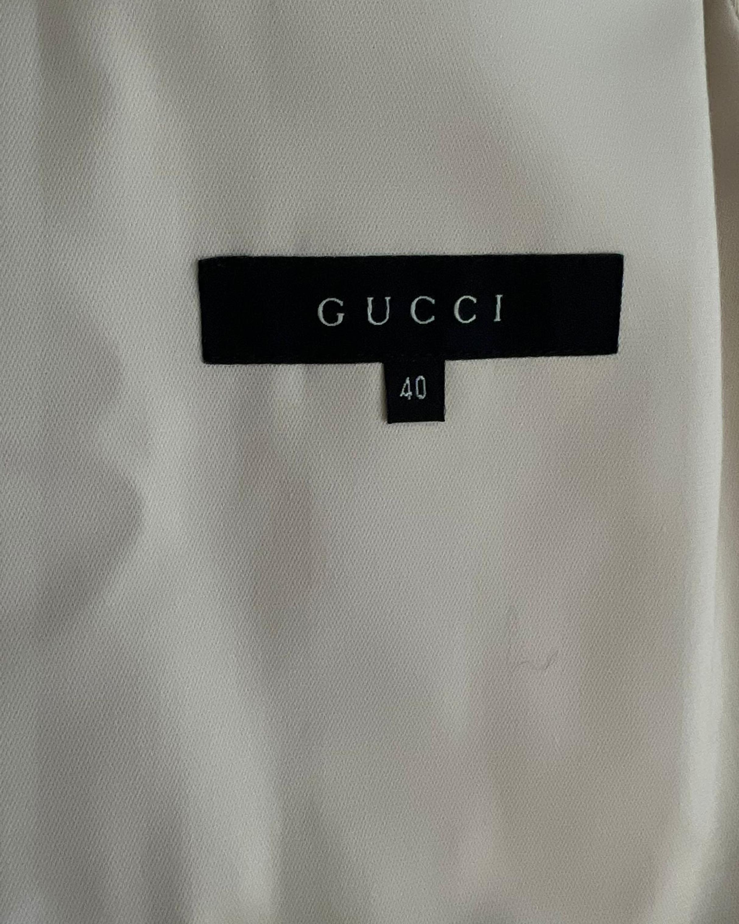 Gucci by Tom Ford S/S 2003 Abrigo Blanco Multibolsillos en venta 6
