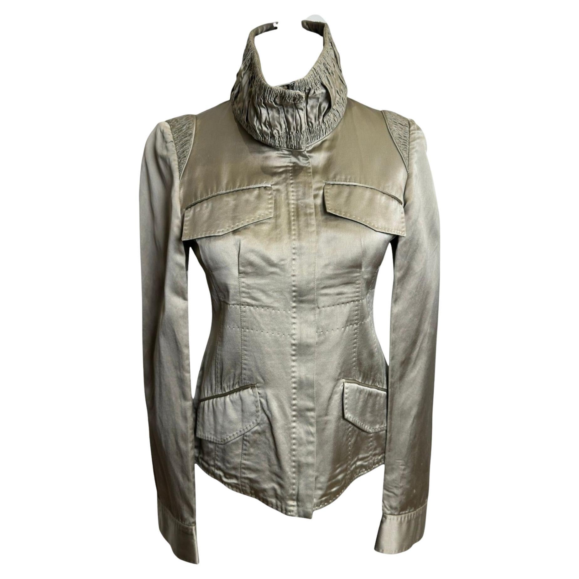 Gucci by Tom Ford S/S 2003 Silk Military Jacket