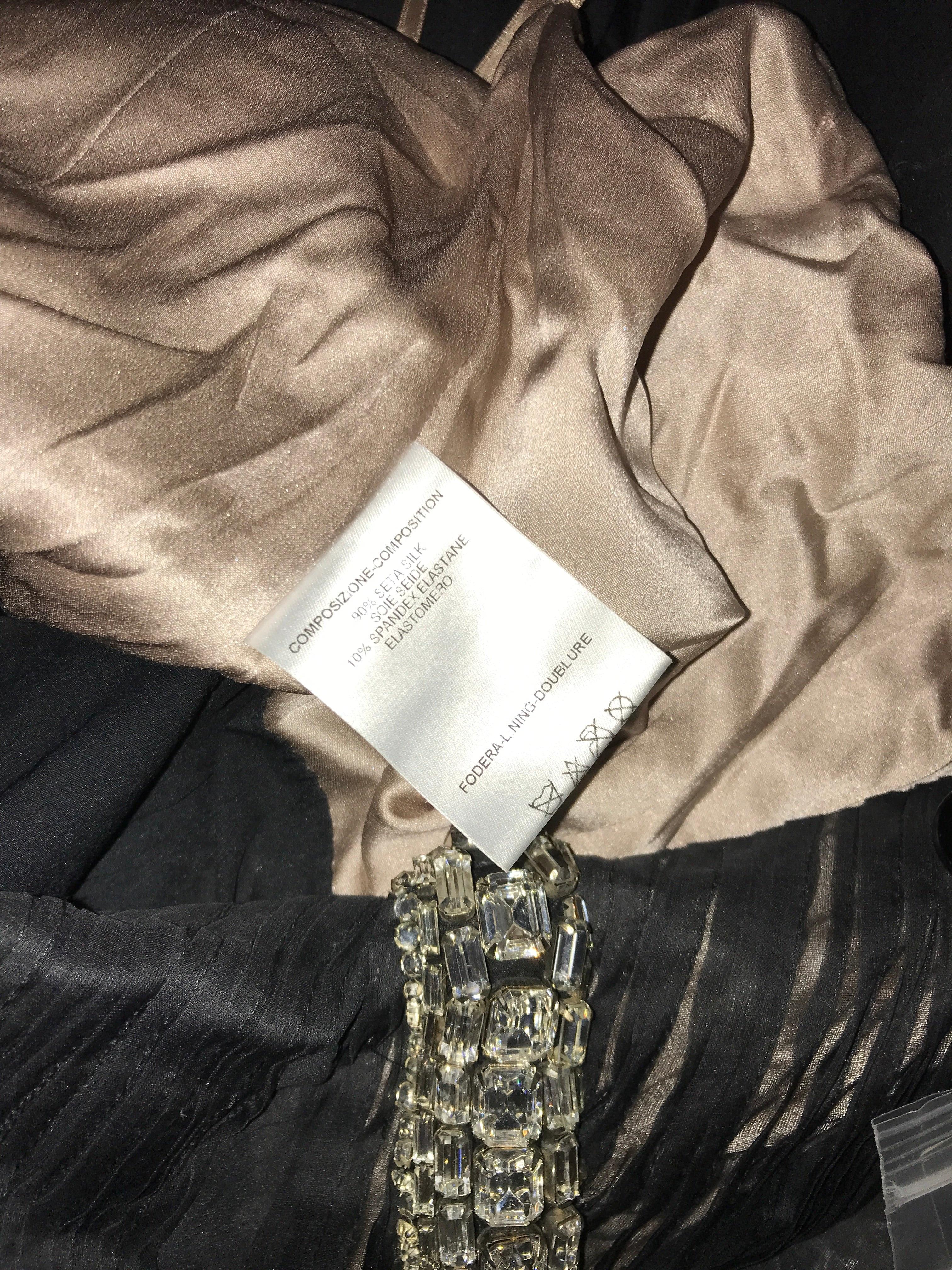 GUCCI By Tom Ford S/s 2004 Black Strapless Crystal Snake Dress NWT For Sale 8
