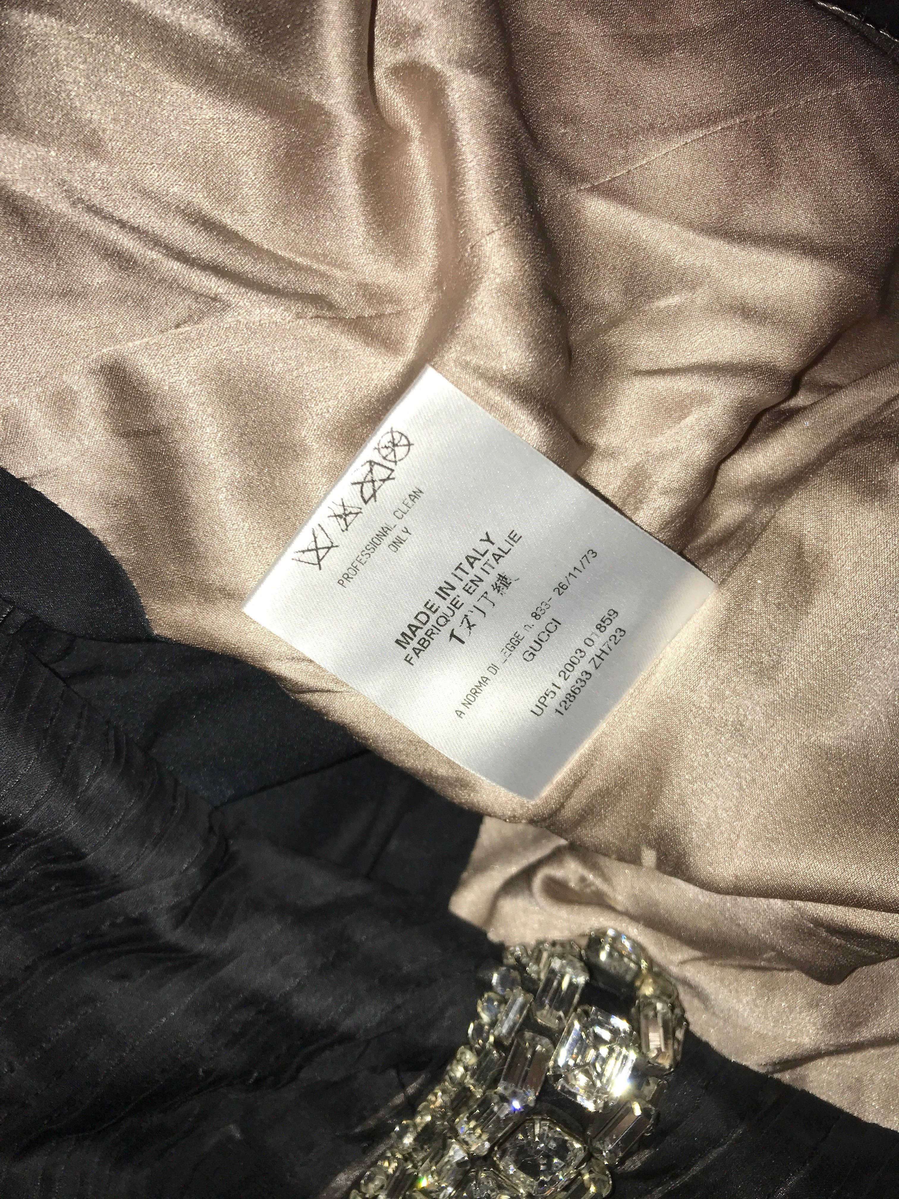 GUCCI By Tom Ford S/s 2004 Black Strapless Crystal Snake Dress NWT For Sale 10