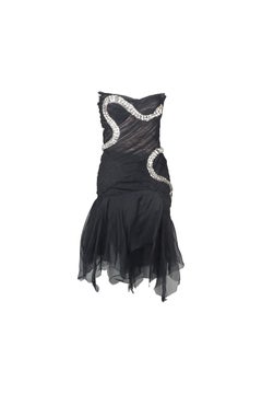 GUCCI By Tom Ford S/s 2004 Black Strapless Crystal Snake Dress NWT