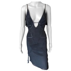 Gucci by Tom Ford S/S 2004 Cutout Plunged Neckline Black Dress
