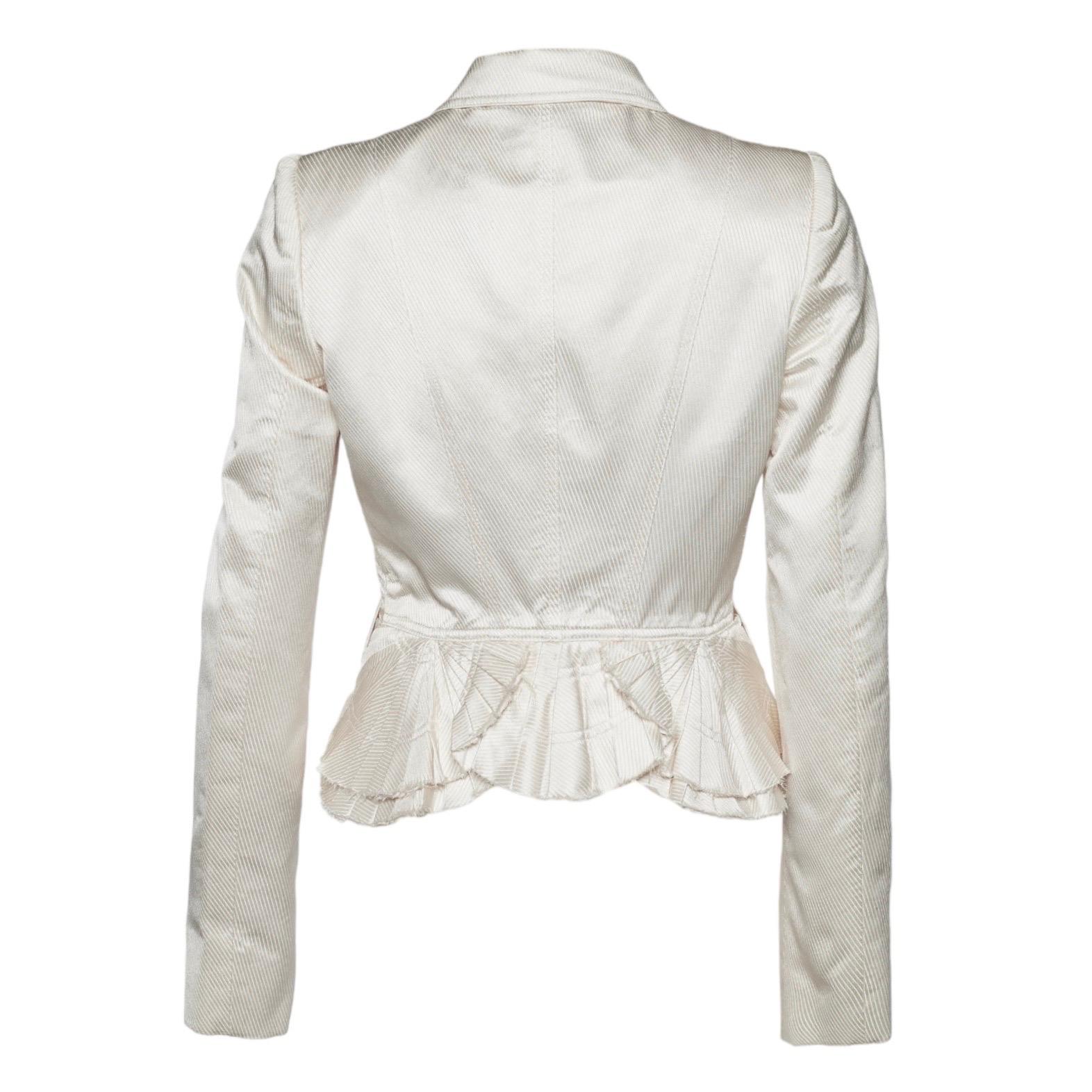 GUCCI BY TOM FORD - P/E 2004 - Completo in seta sfrangiata Pantaloni e giacca a pieghe Blazer In condizioni buone in vendita a Switzerland, CH