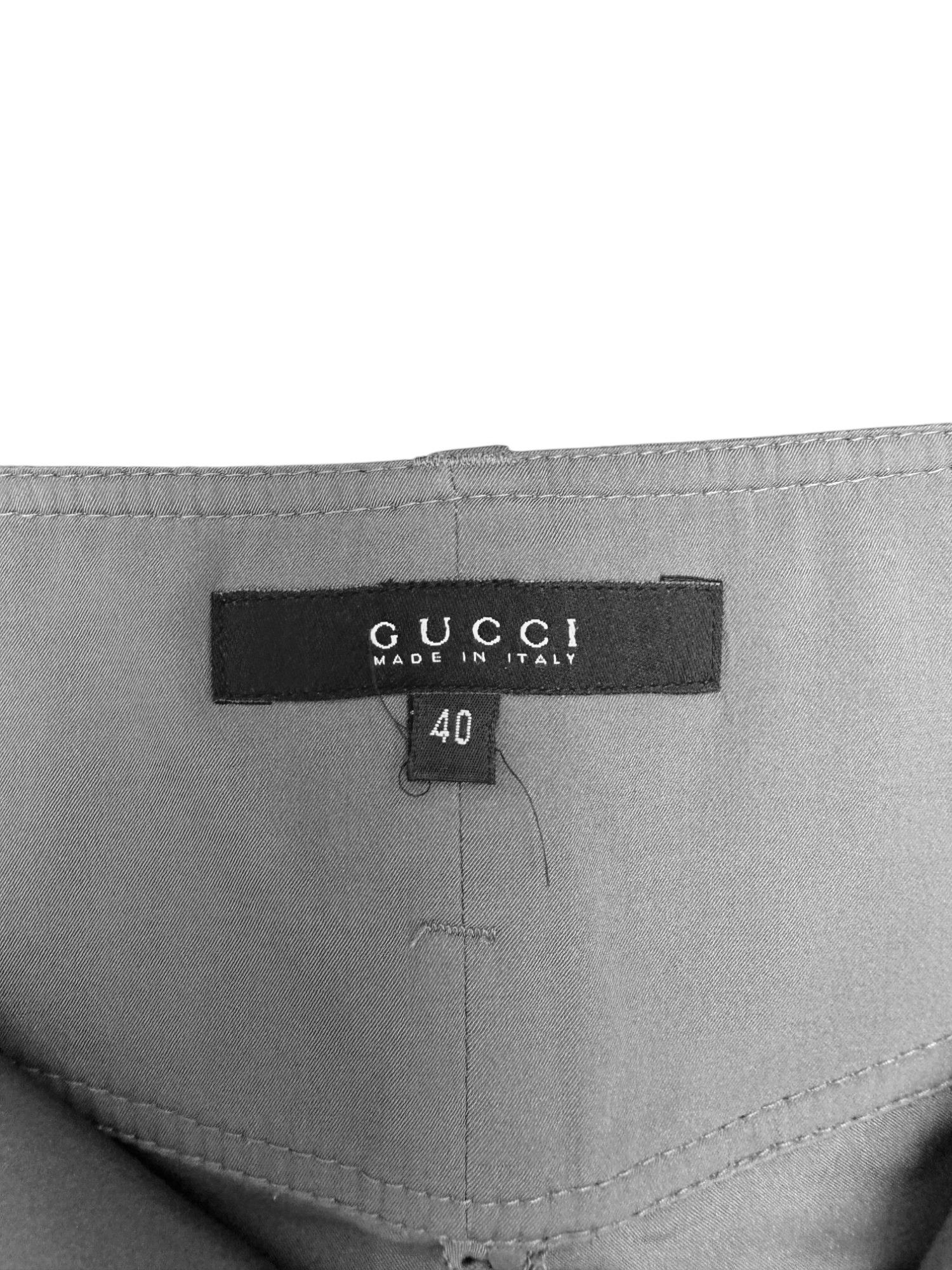 Gucci by Tom Ford S/S 2004 Pantalones de seda marrón en venta 3