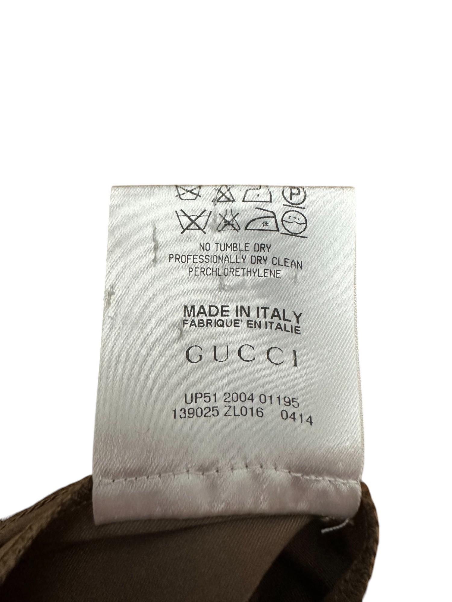 Gucci by Tom Ford S/S 2004 Pantalones de seda marrón en venta 4