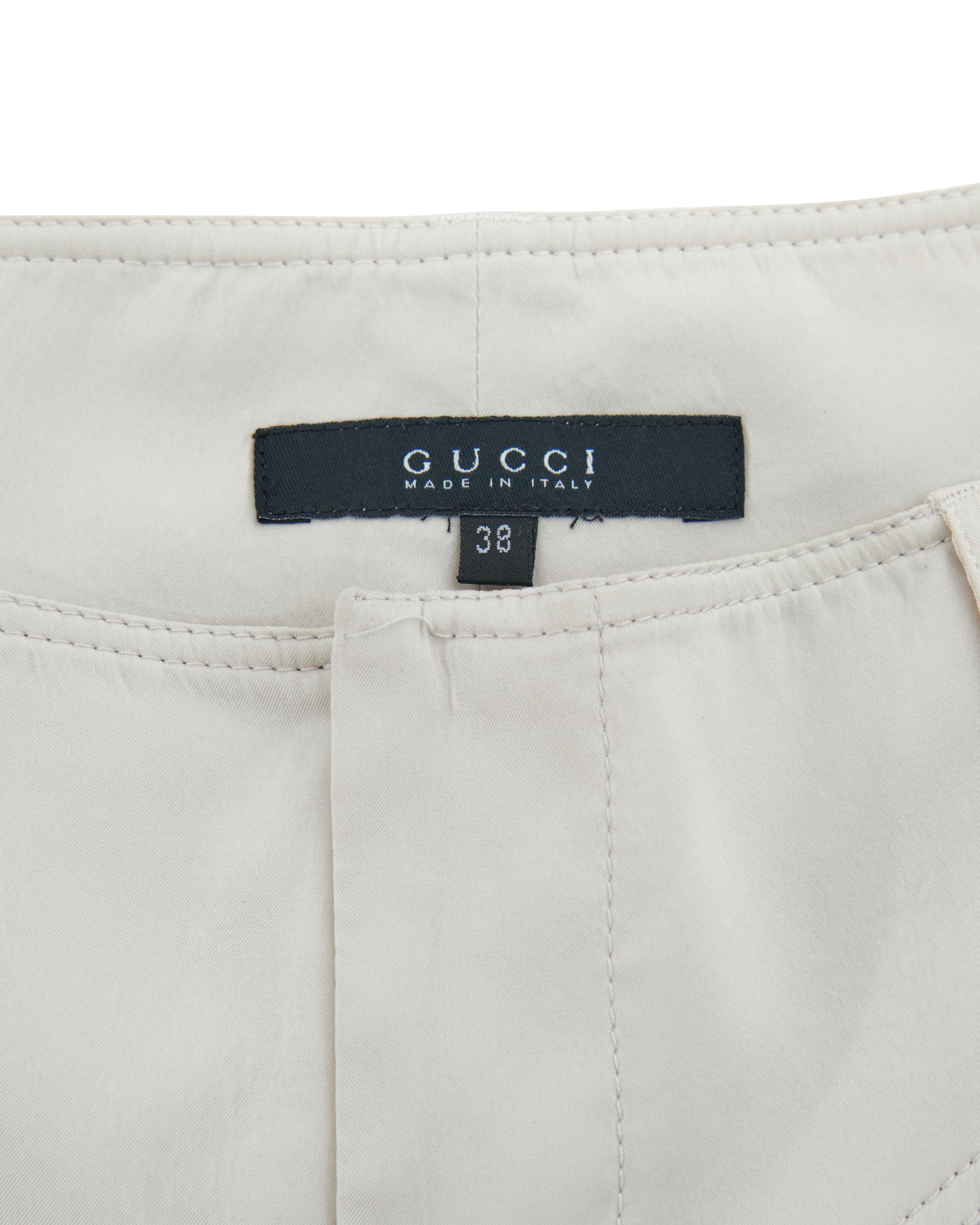 Women's Gucci by Tom Ford S/S 2004  White ruched silk pants Operazione riuscita For Sale