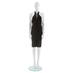 Gucci S/S 2006 Chocolate brown backless halter bamboo cocktail dress