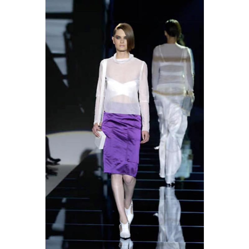 Gucci by Tom Ford S/S Runway Lila Satin Cargo-Rock, Neu/Alt, 2001 im Zustand „Neu“ im Angebot in Los Angeles, CA