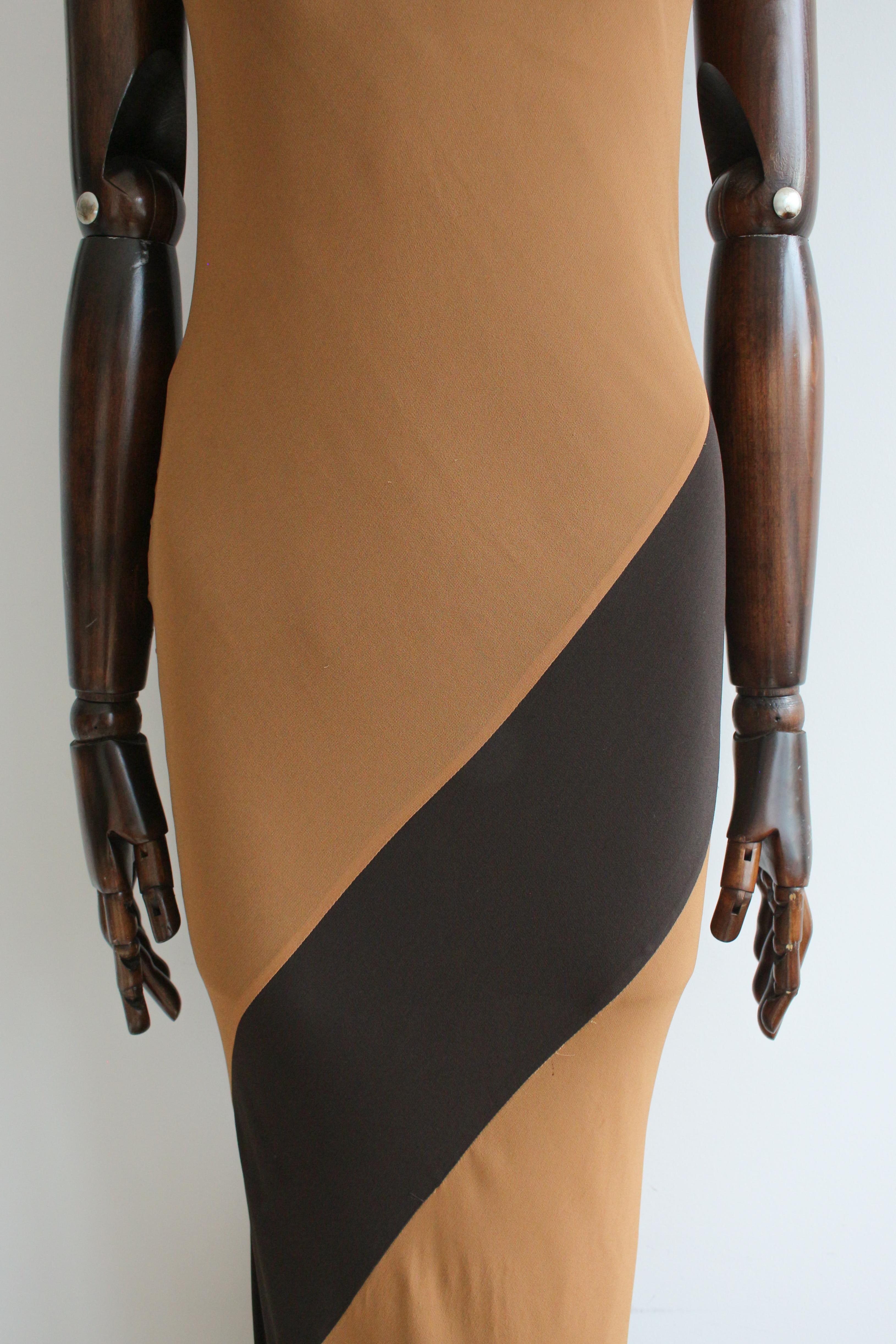 Gucci by Tom Ford S/S97 Caramel Black Slip Dress 7