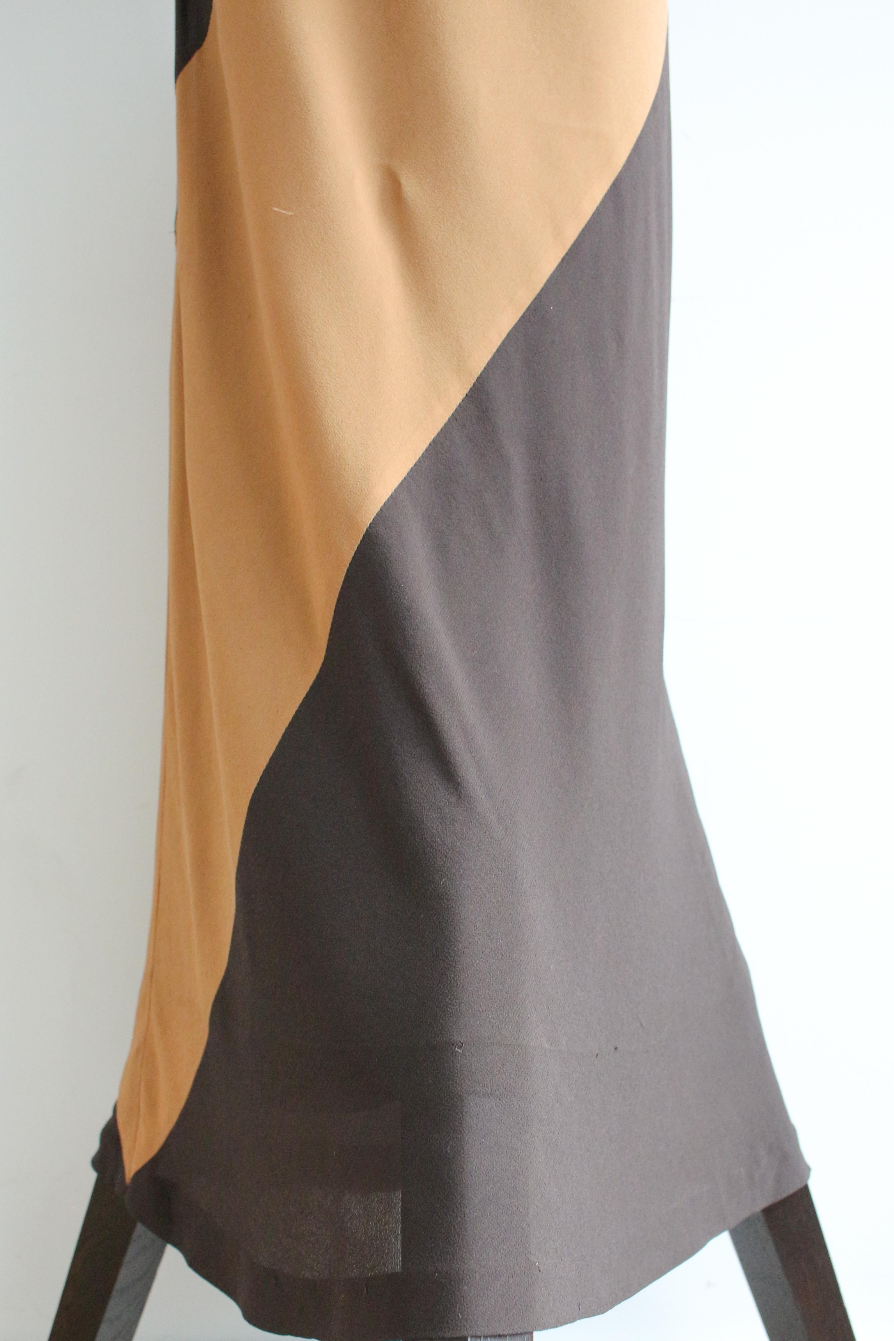 Gucci by Tom Ford S/S97 Caramel Black Slip Dress 8