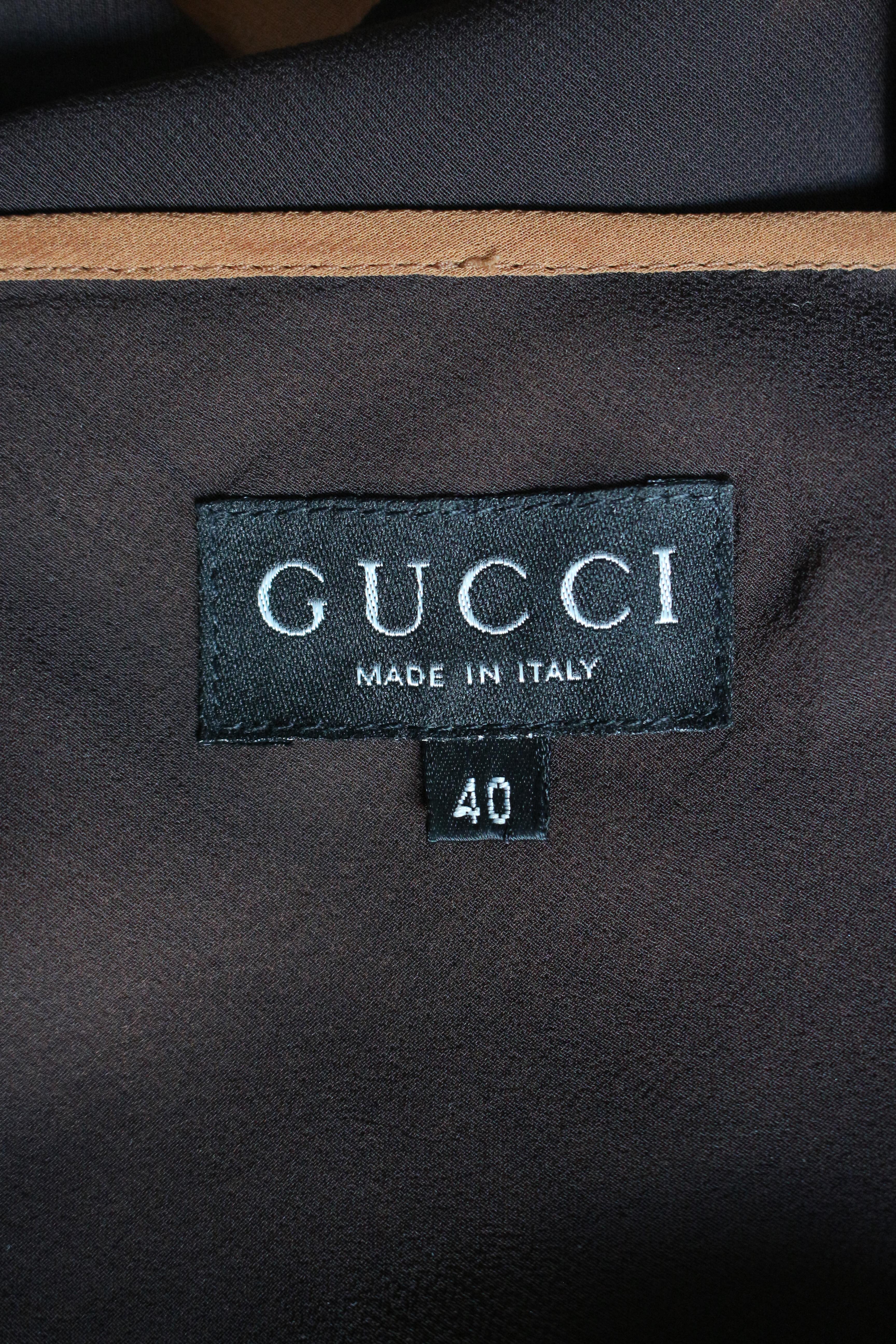 Gucci by Tom Ford S/S97 Caramel Black Slip Dress 1