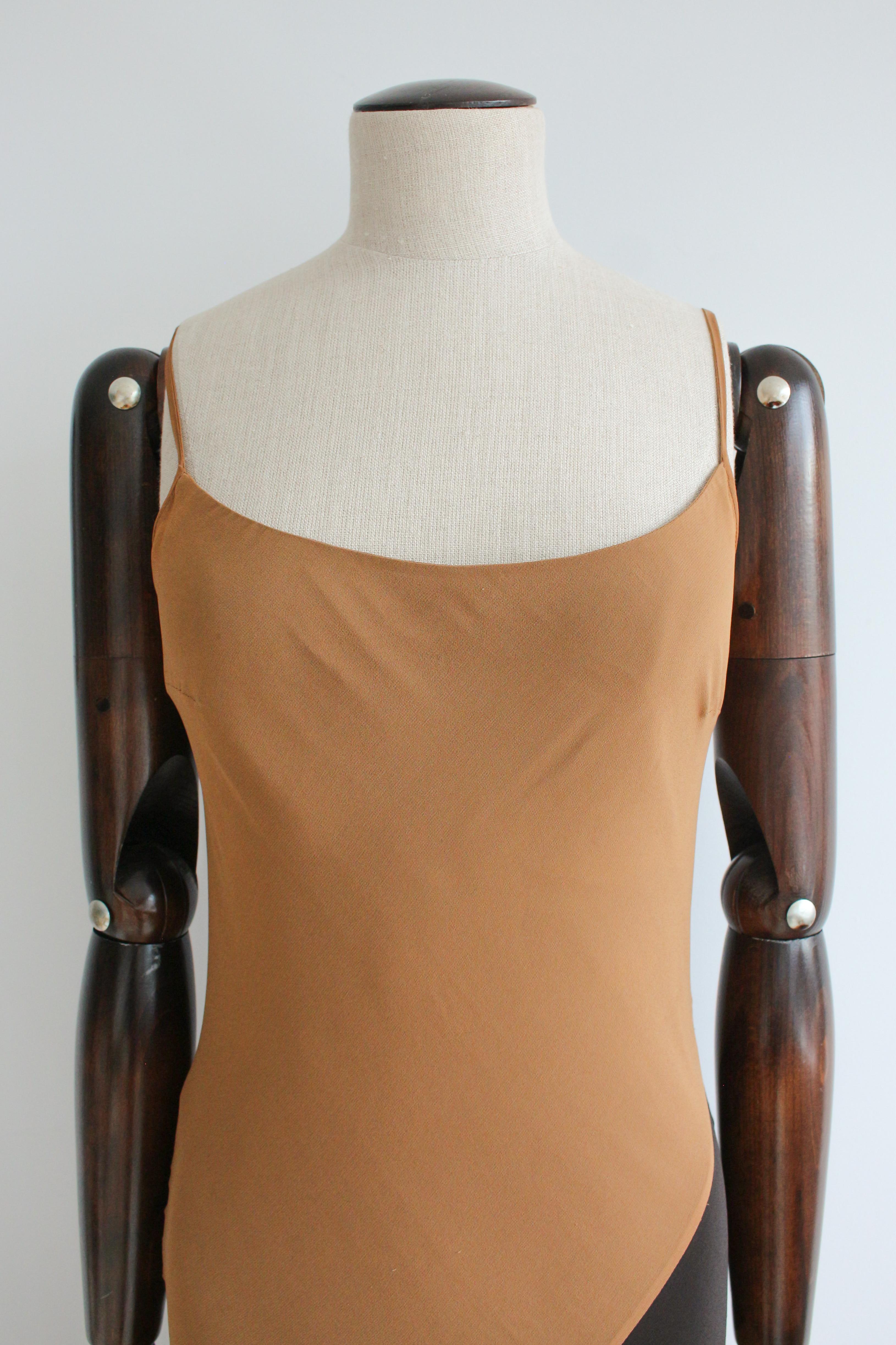Gucci by Tom Ford S/S97 Caramel Black Slip Dress 2