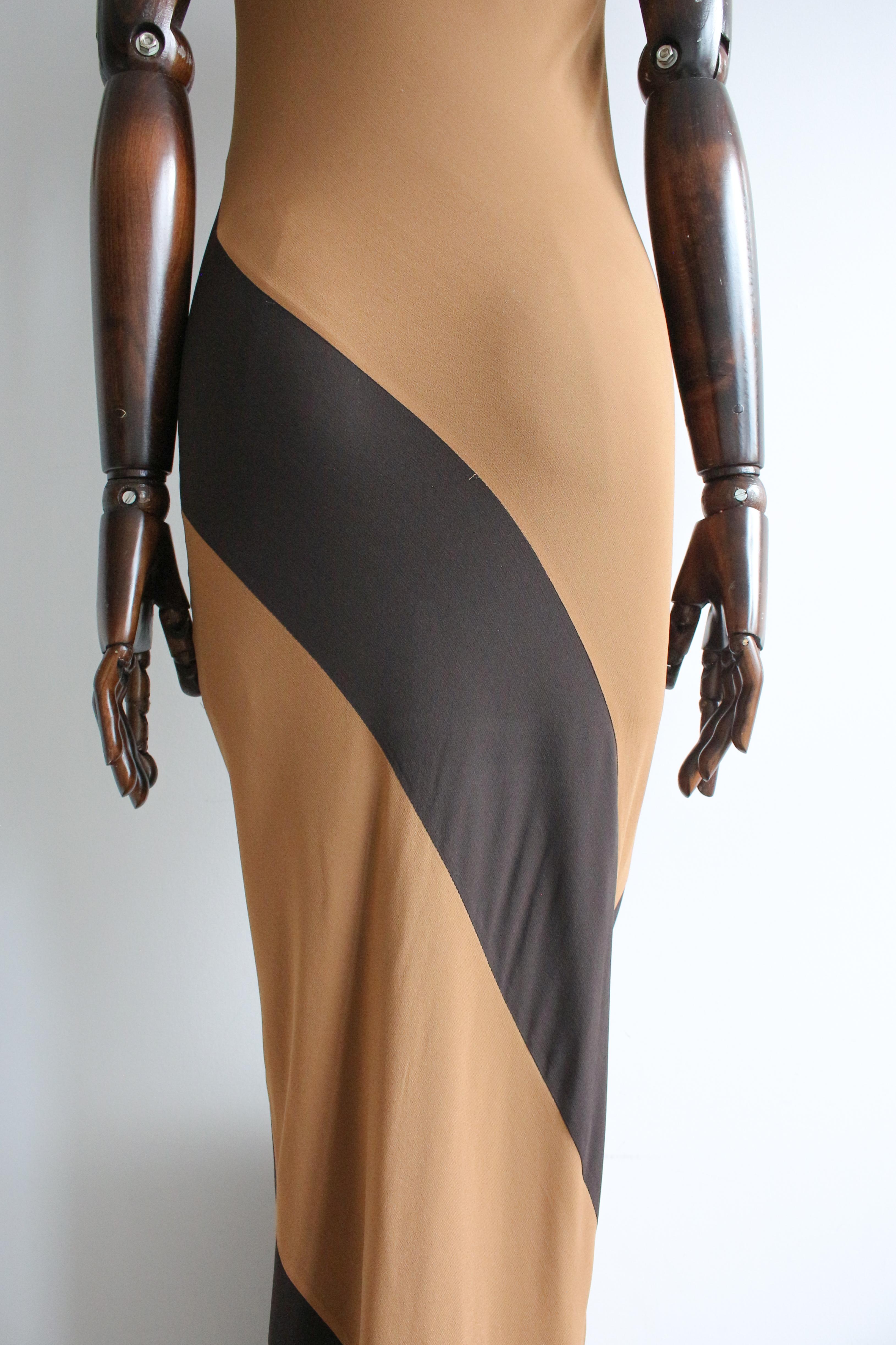 Gucci by Tom Ford S/S97 Caramel Black Slip Dress 3