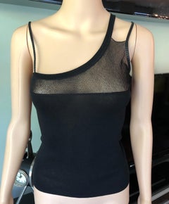 Gucci by Tom Ford Semi Sheer Knit Black Top