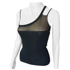 Gucci by Tom Ford Semi Sheer Knit Black Top