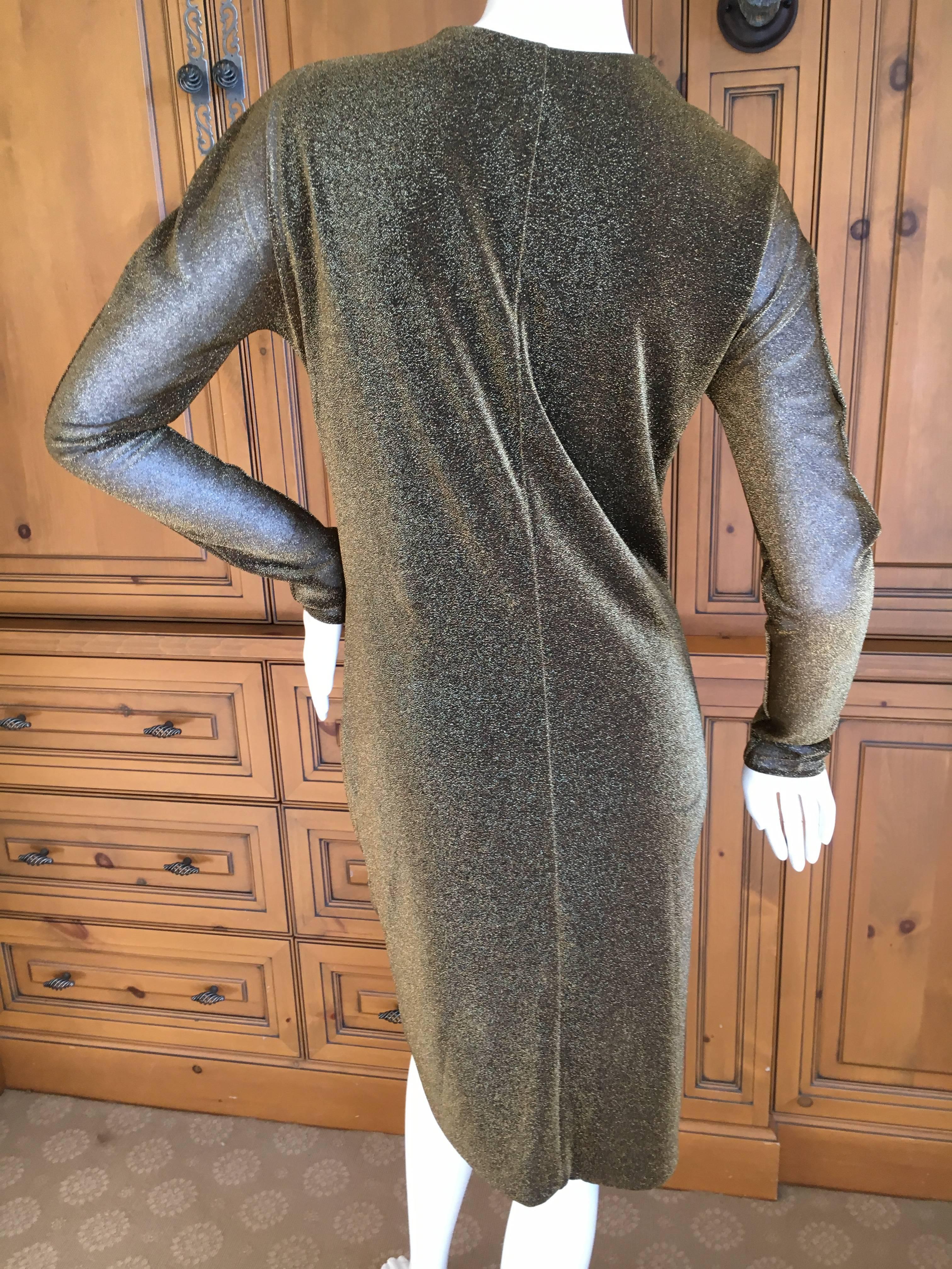 Gray Gucci by Tom Ford Sheer Gold Dress with Dragon Ornament For Sale