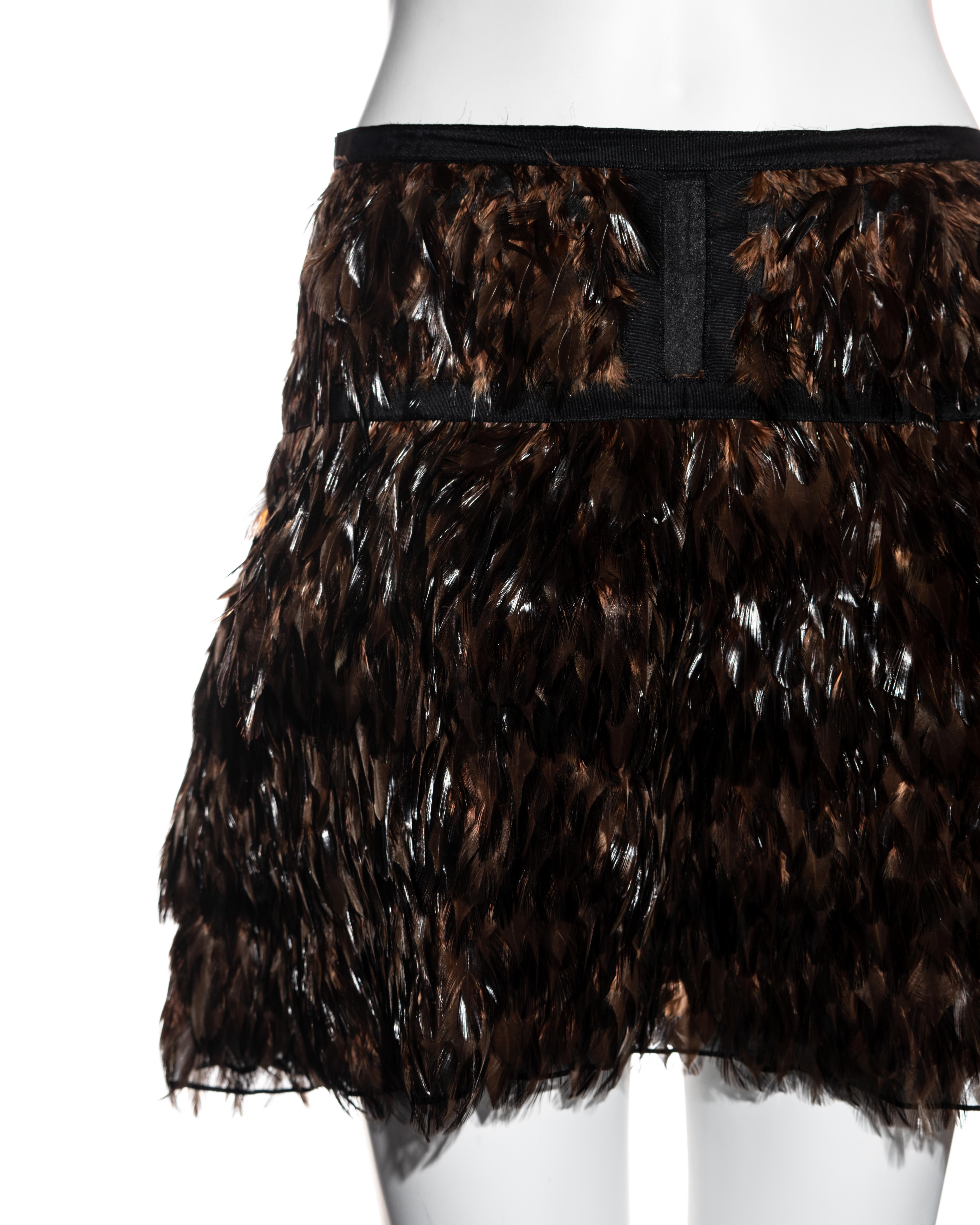 brown feather skirt